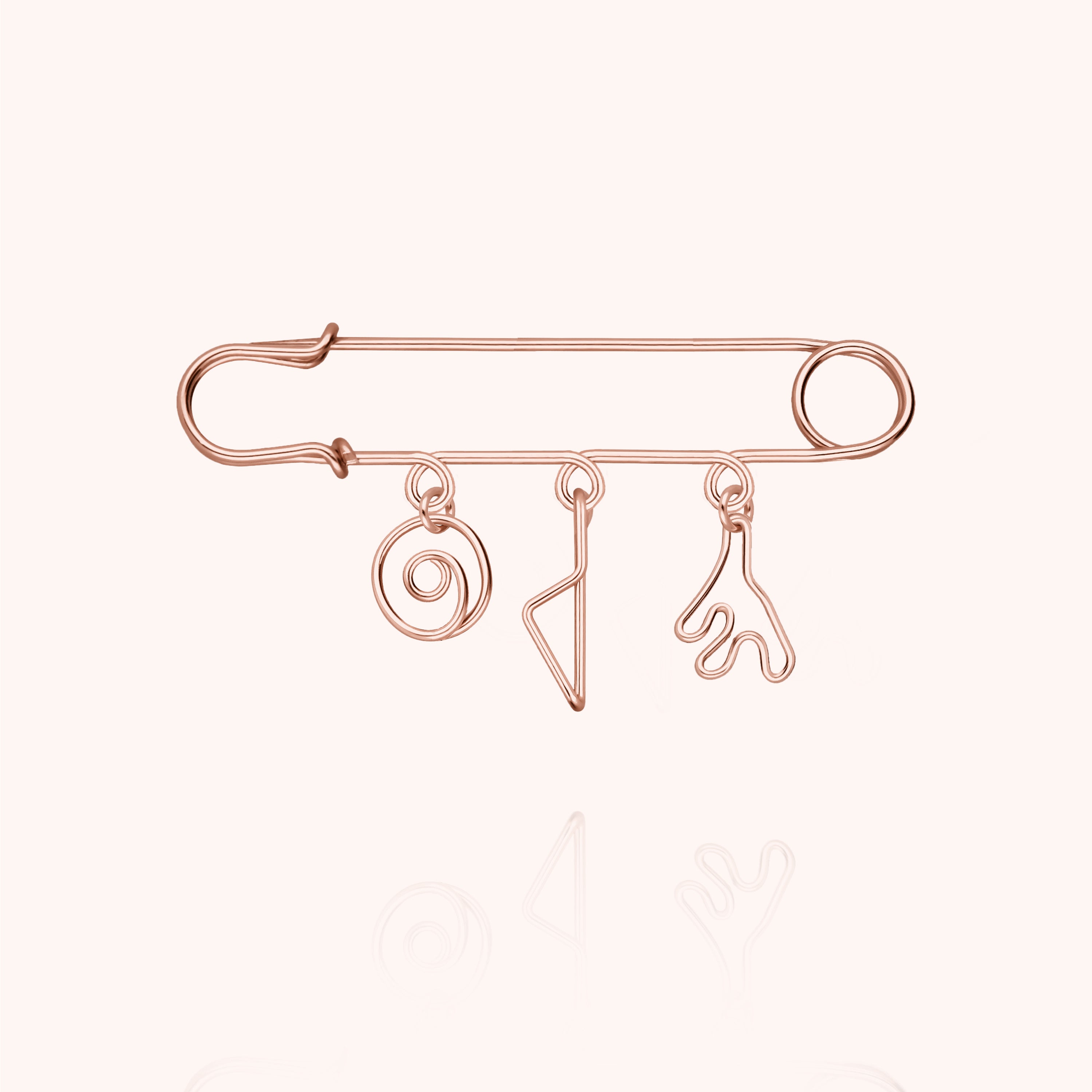 Spilla Charms Trio Corsica - oro rosa laminato