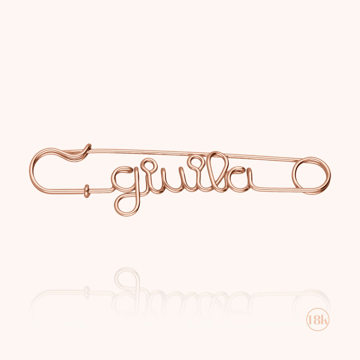 Spilla Da Balia Personalizzata in filo d'oro rosa 18kt