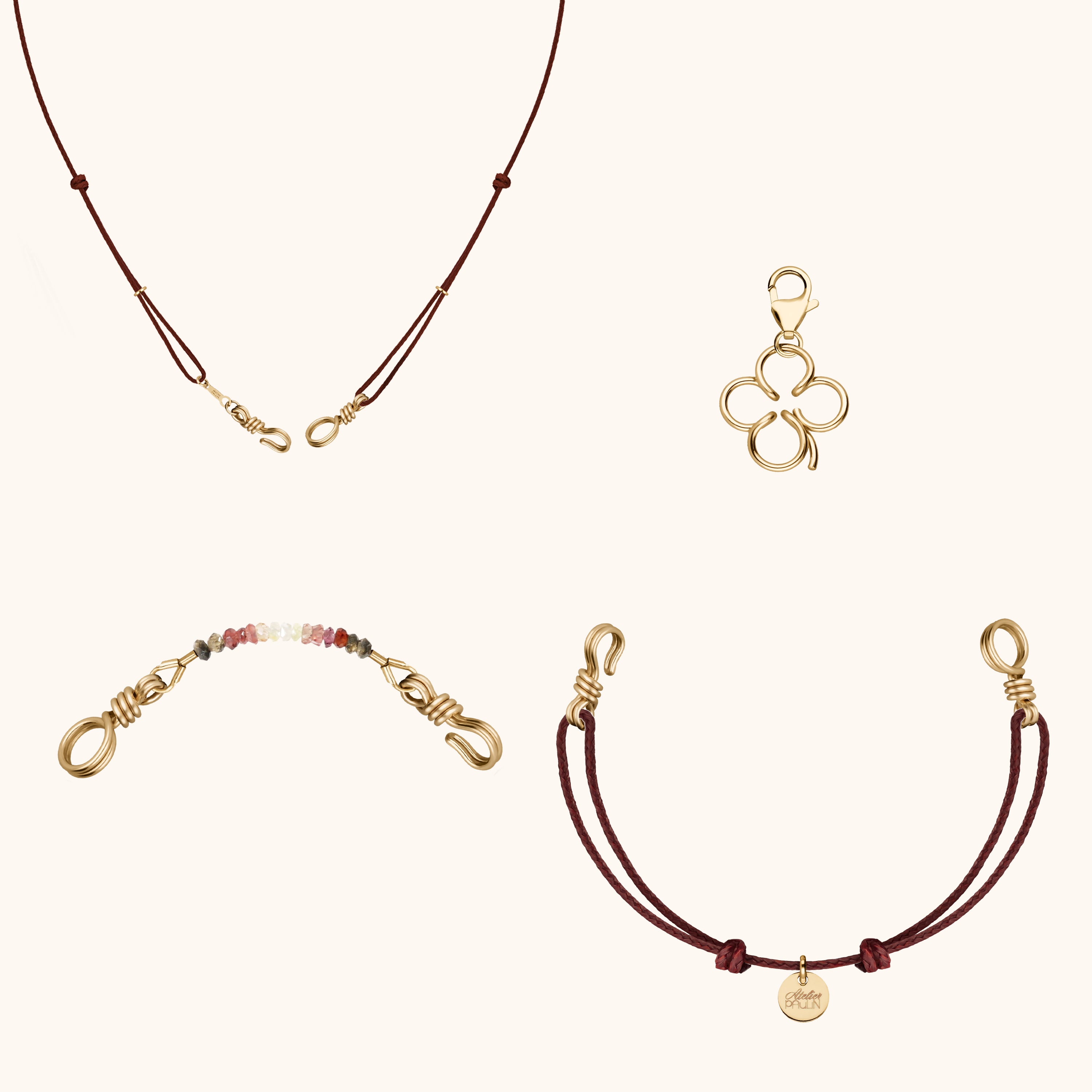 Coffret Cordon Attache moi - or jaune laminé