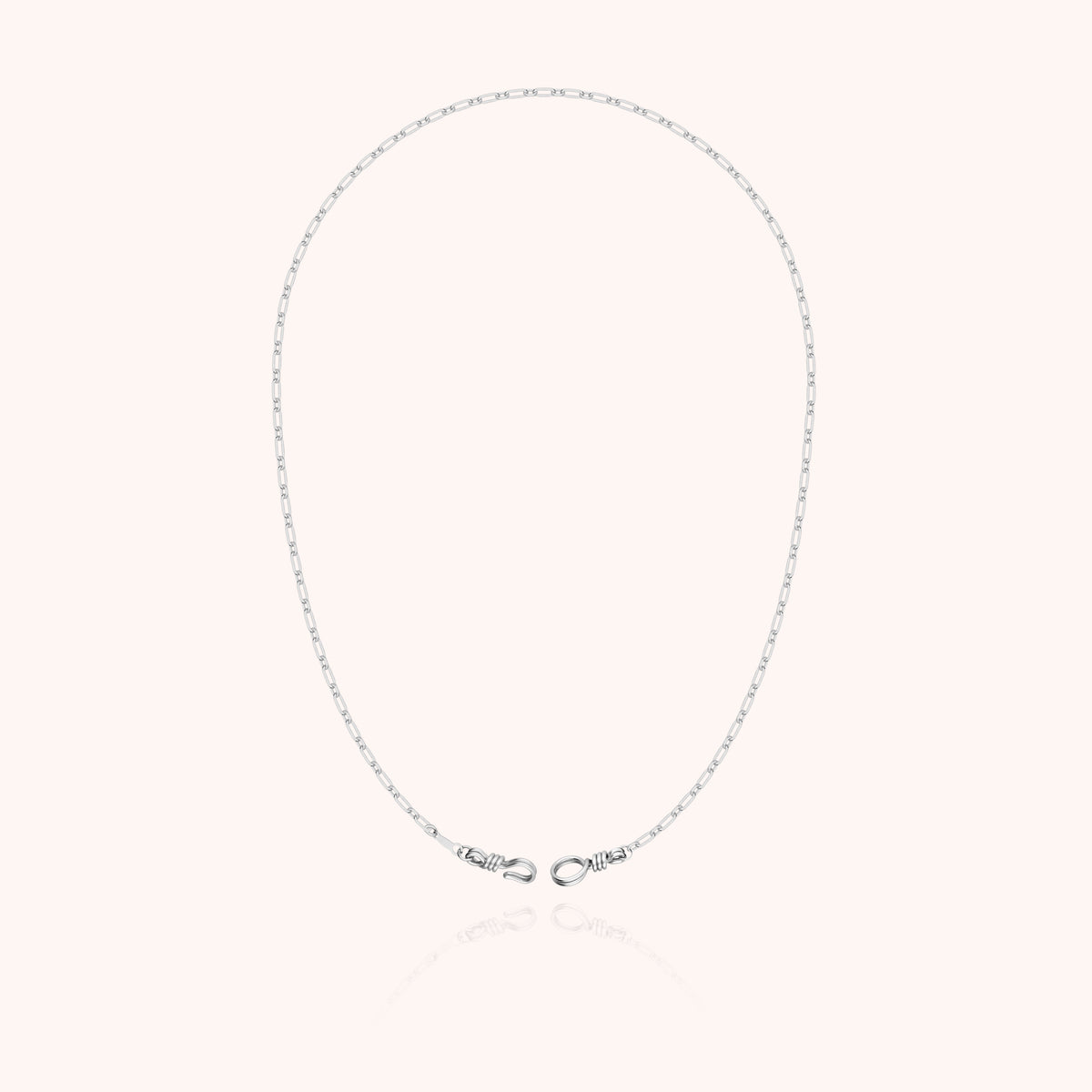 Kette Rectangle getragen von Herrn 925 Sterlingsilber Länge 45 cm