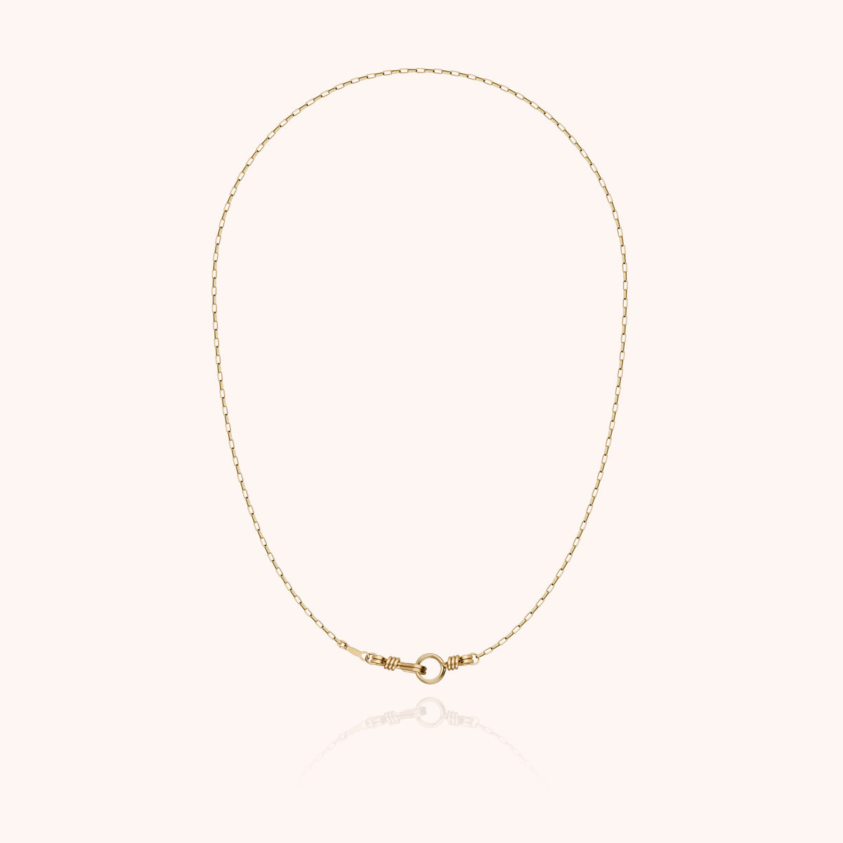 Collana Catena Rettangolo Attache moi in filo d'oro giallo laminato 14k