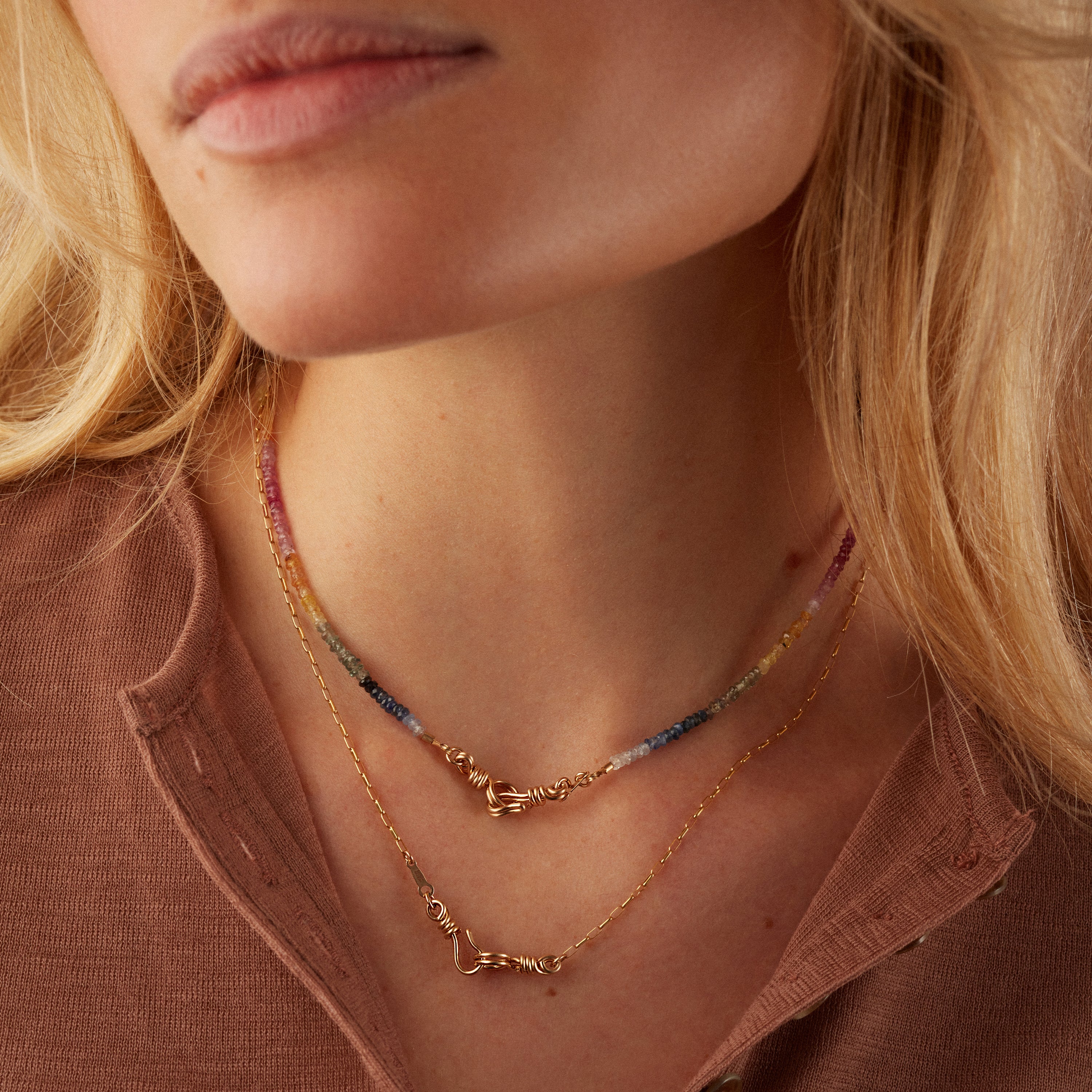 Collana Catena Rettangolare Attache moi - oro giallo gold filled 14k