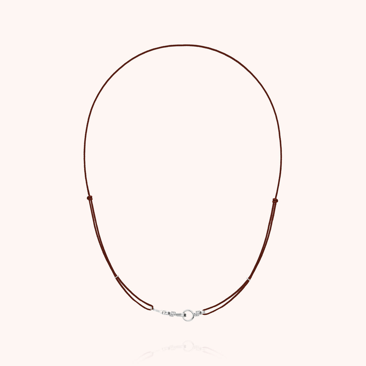 Kette Kordel Slim Knot Attache moi aus 925er Sterlingsilber, Kordel pflaume