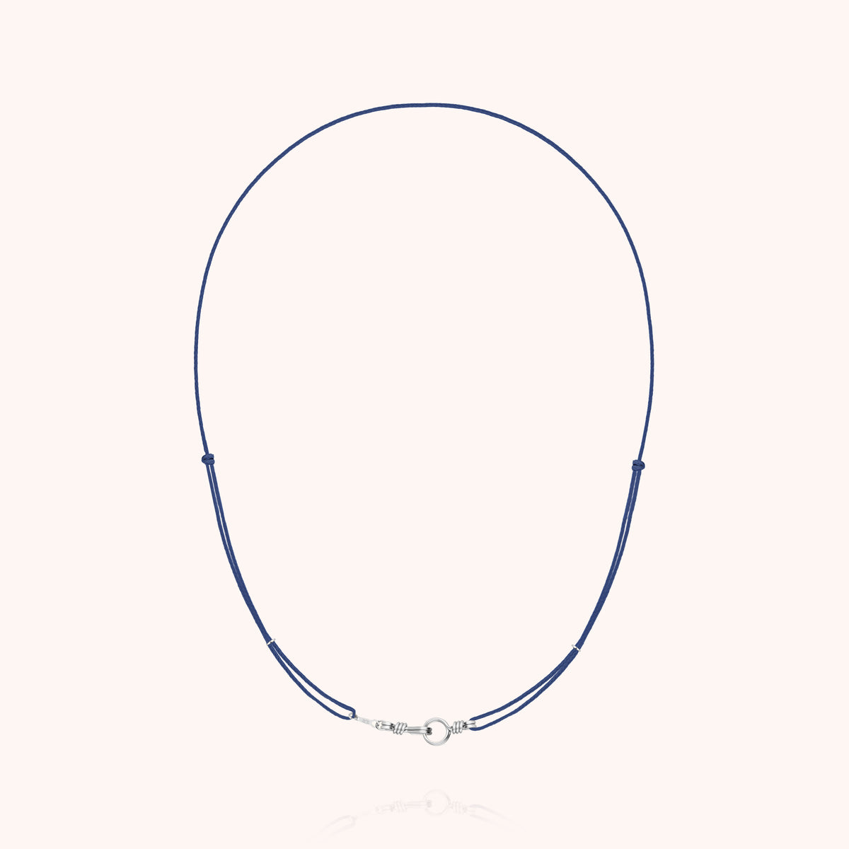 Kette Cordon Slim Knot Attache moi aus 925 Sterlingsilber, Kordel Mineralblau