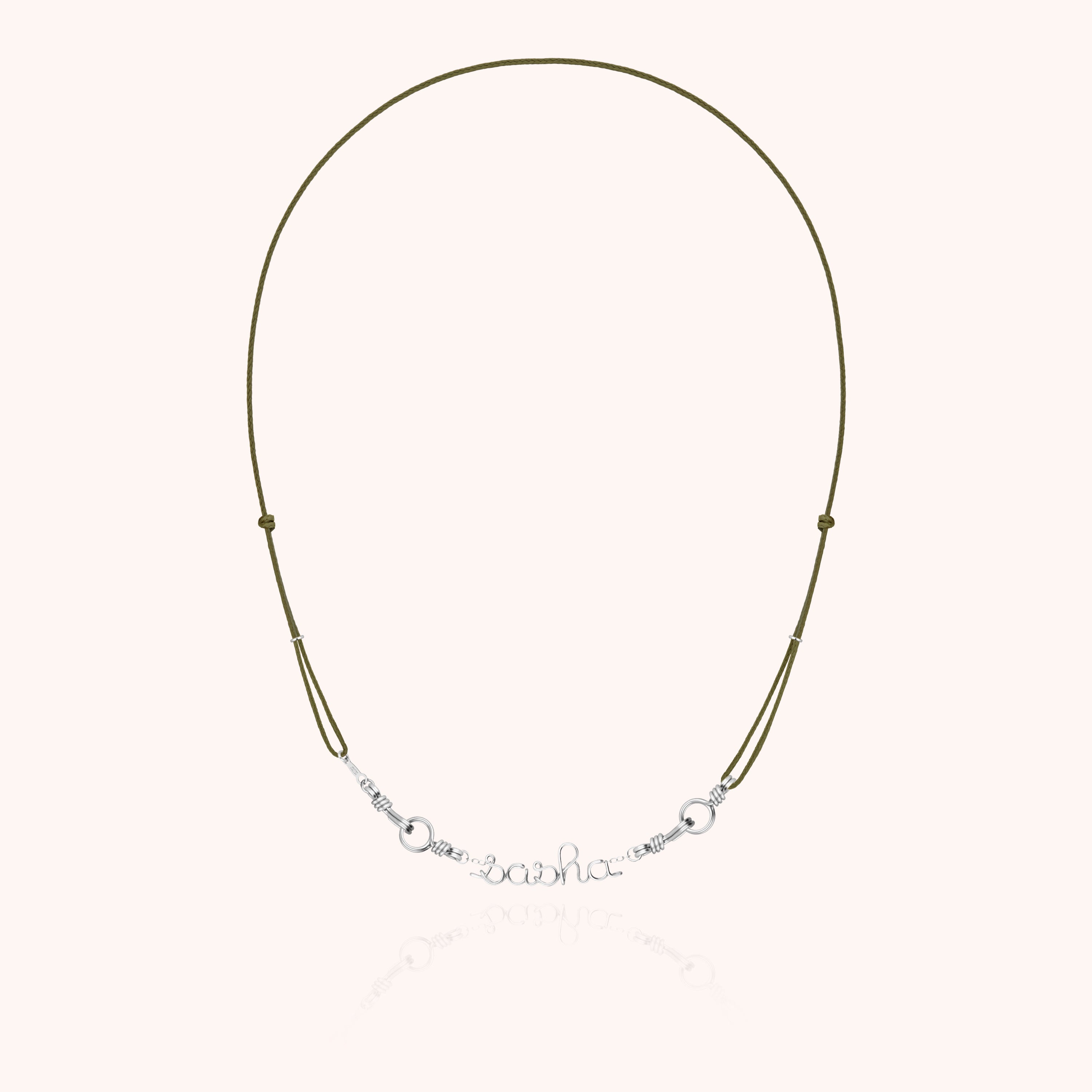 Collier Cordon Attache moi Personnalisé - argent