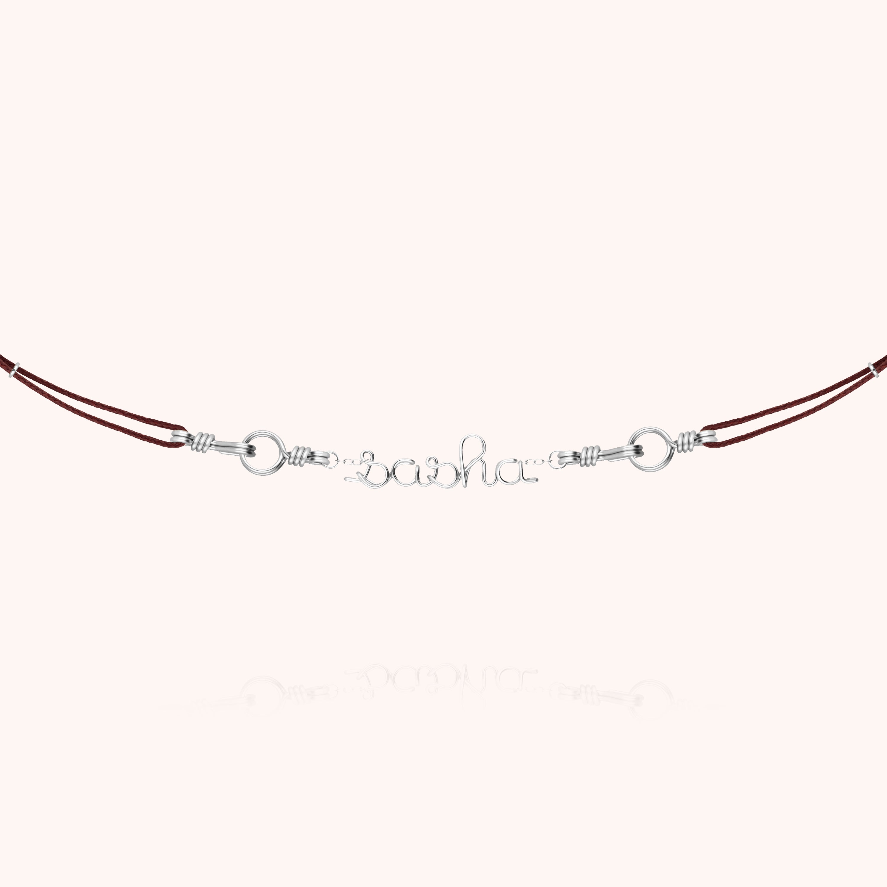 Collier Cordon Attache moi Personnalisé - argent