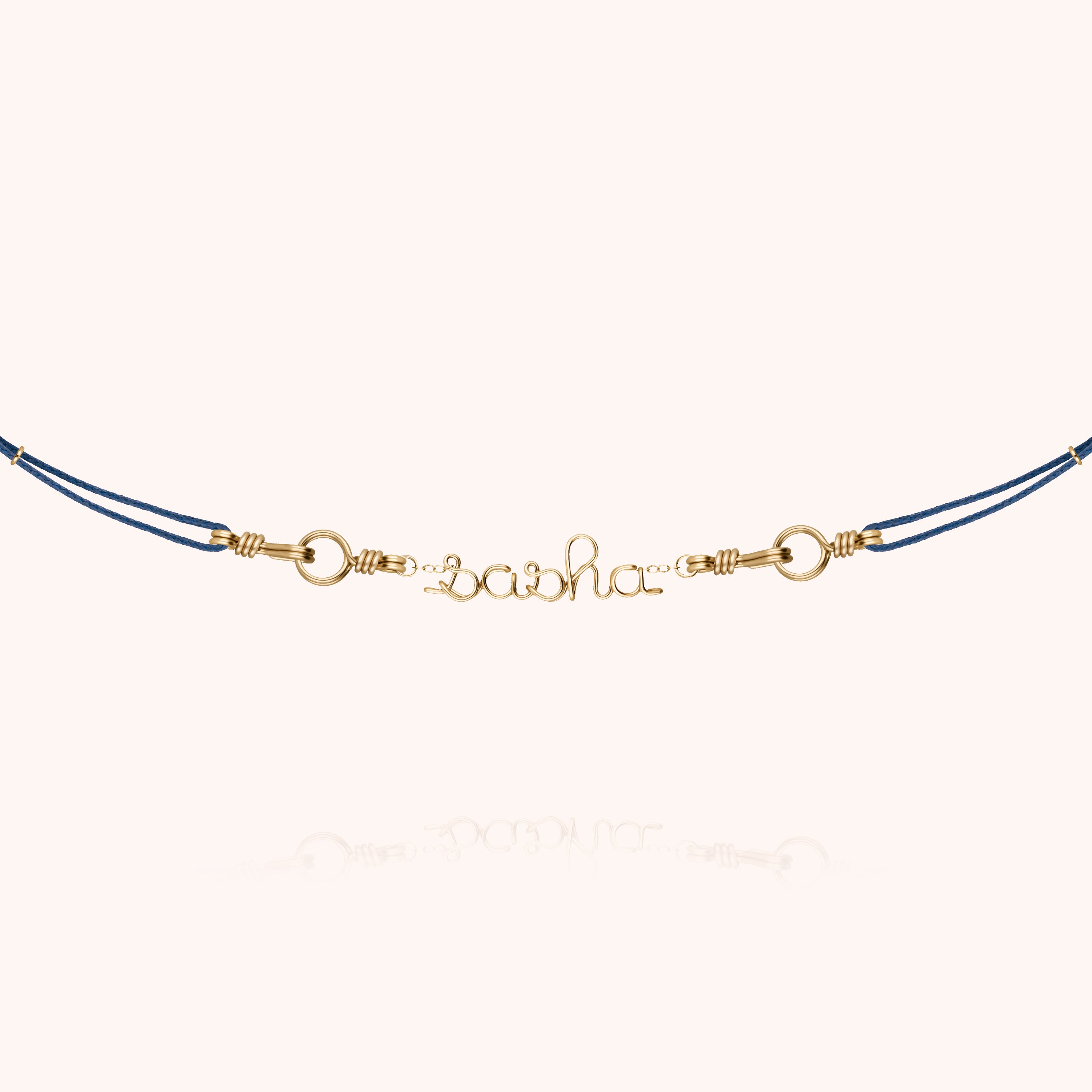 Collier Cordon Attache moi Personnalisé en or jaune laminé — bijou fait main Atelier Paulin