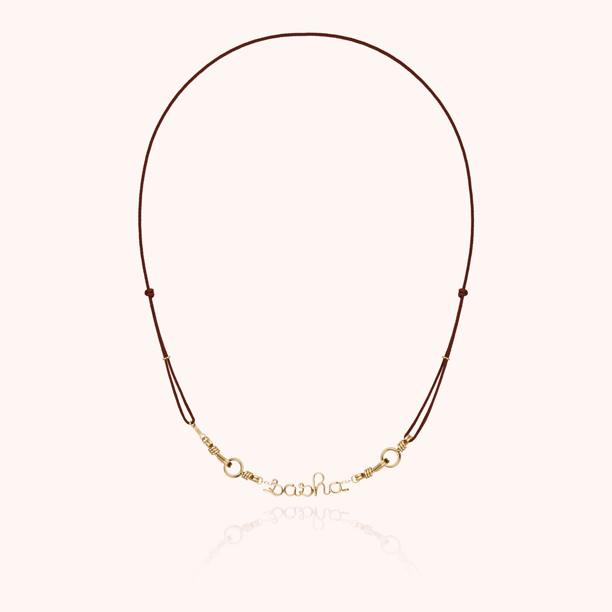 Cord Attache moi Personalized Necklace in 14k yellow gold-filled wire