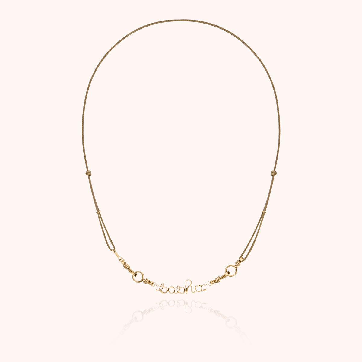 Cord Attache moi Personalized Necklace, worn around the neck