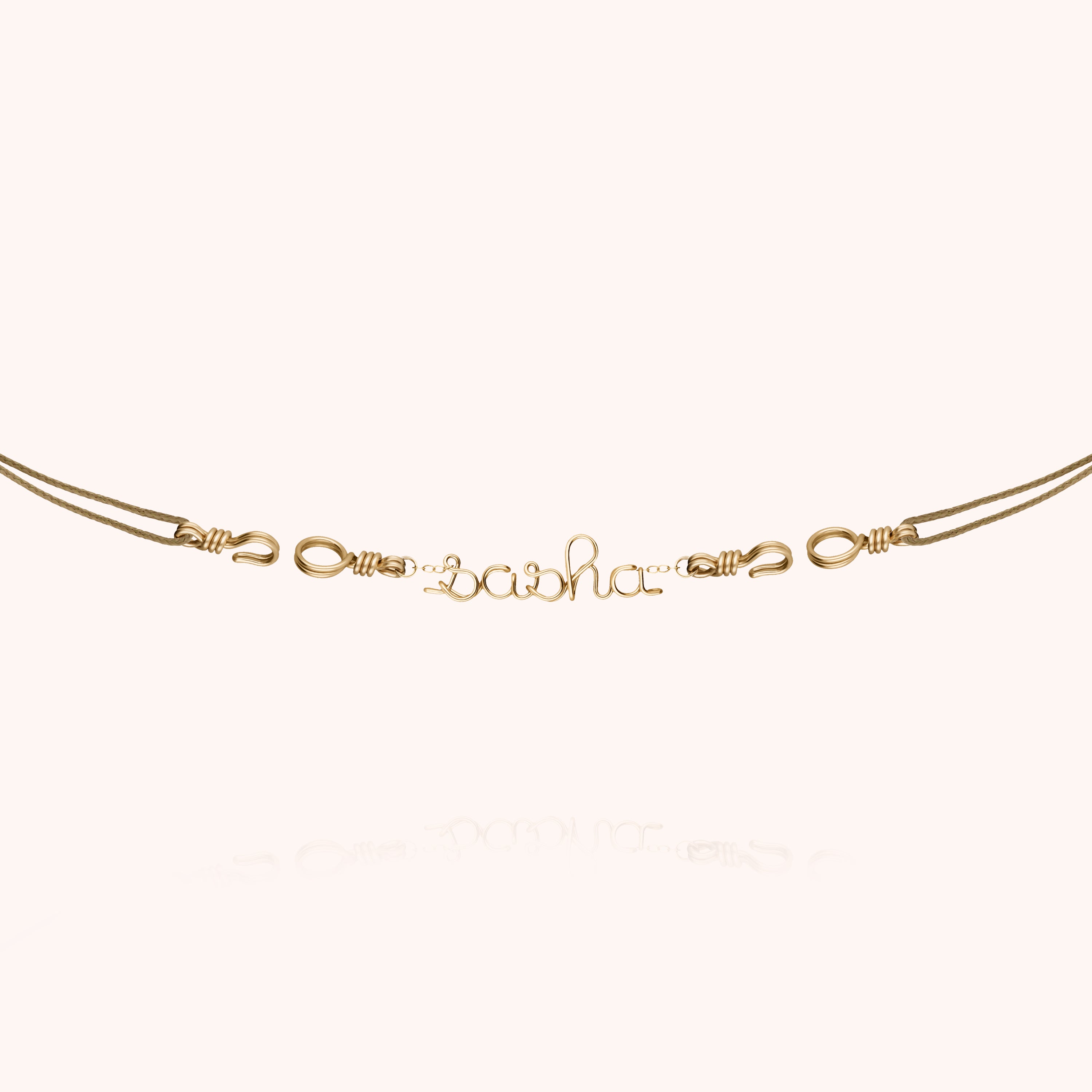 Collier Cordon Attache moi Personnalisé en or jaune laminé — collier personnalisable Atelier Paulin