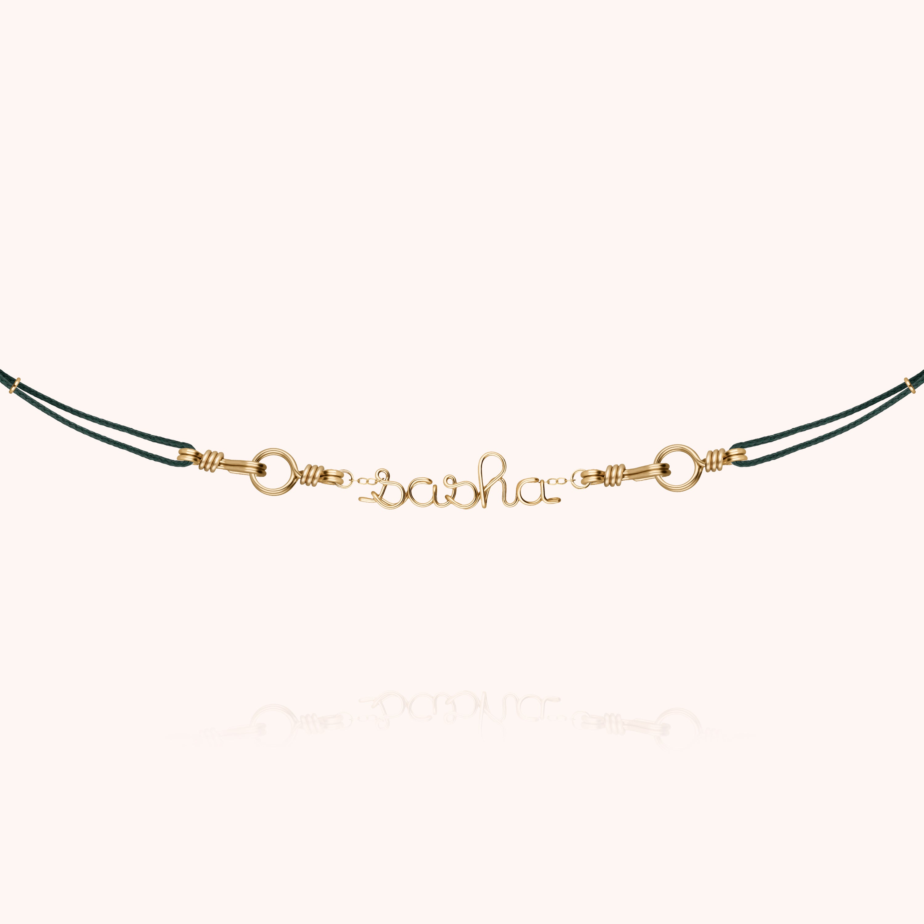 Collier Cordon Attache moi Personnalisé en or jaune laminé — expédition sécurisée Paris