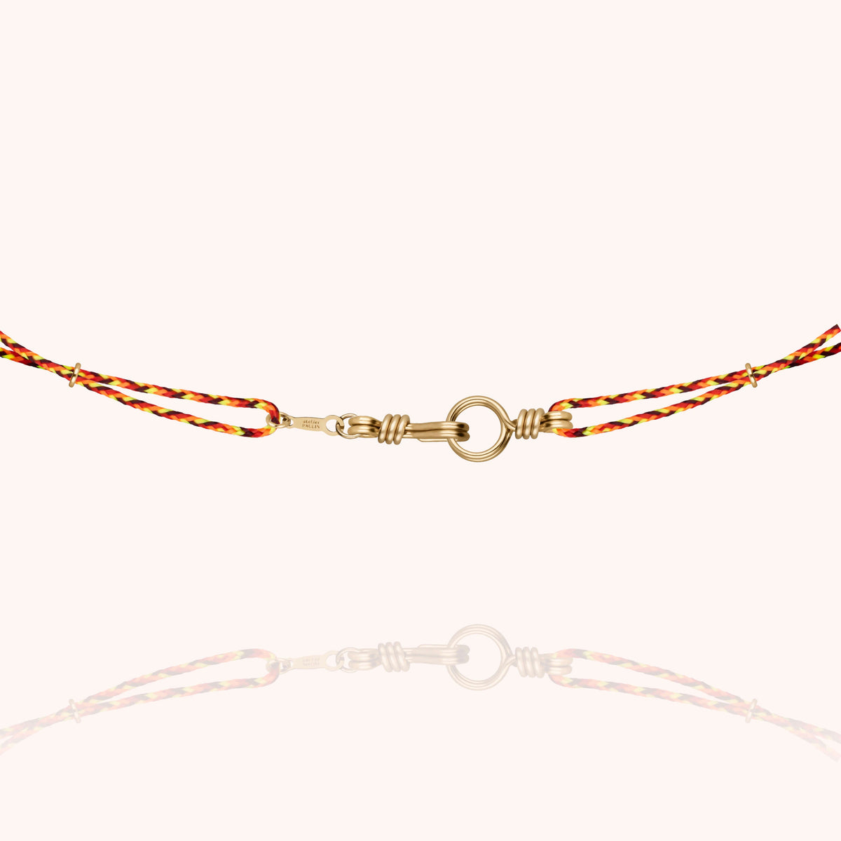 Slim Knot Cord Necklace Attache moi in 14k yellow gold-filled wire
