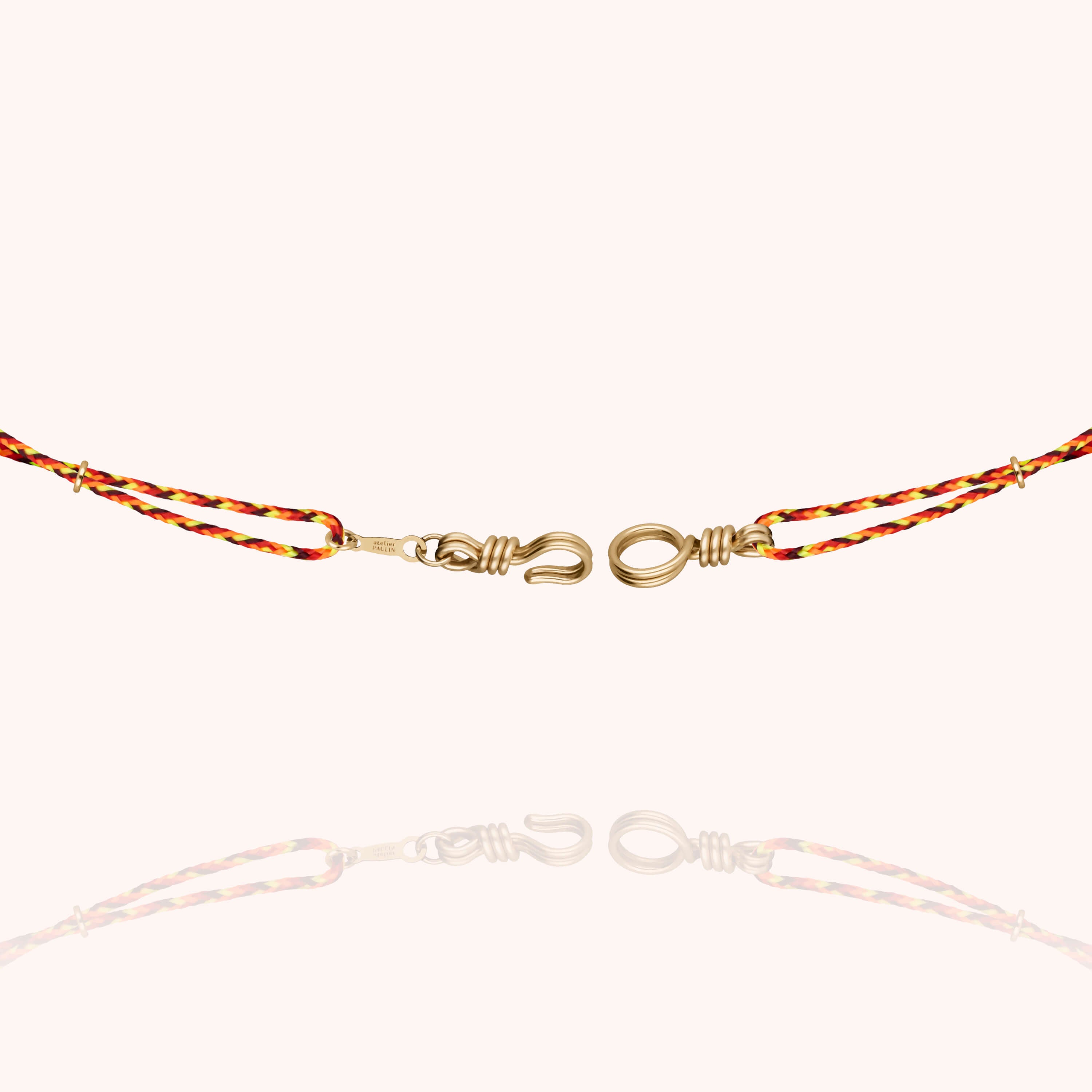 Collier Cordon Slim Knot Attache moi - or jaune laminé