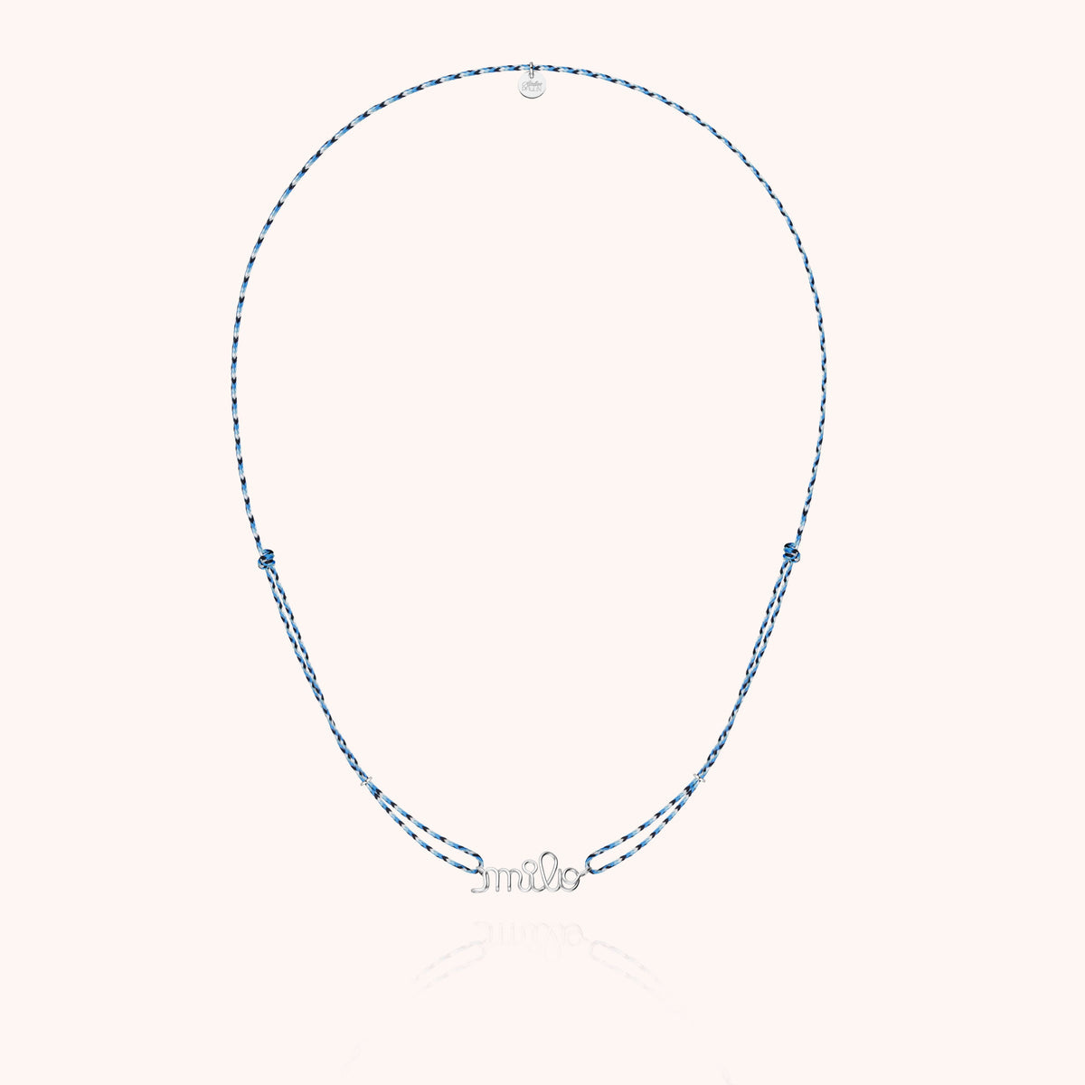 Collana Cordino Slim Knot Personalizzata in filo d'oro bianco 18kt
