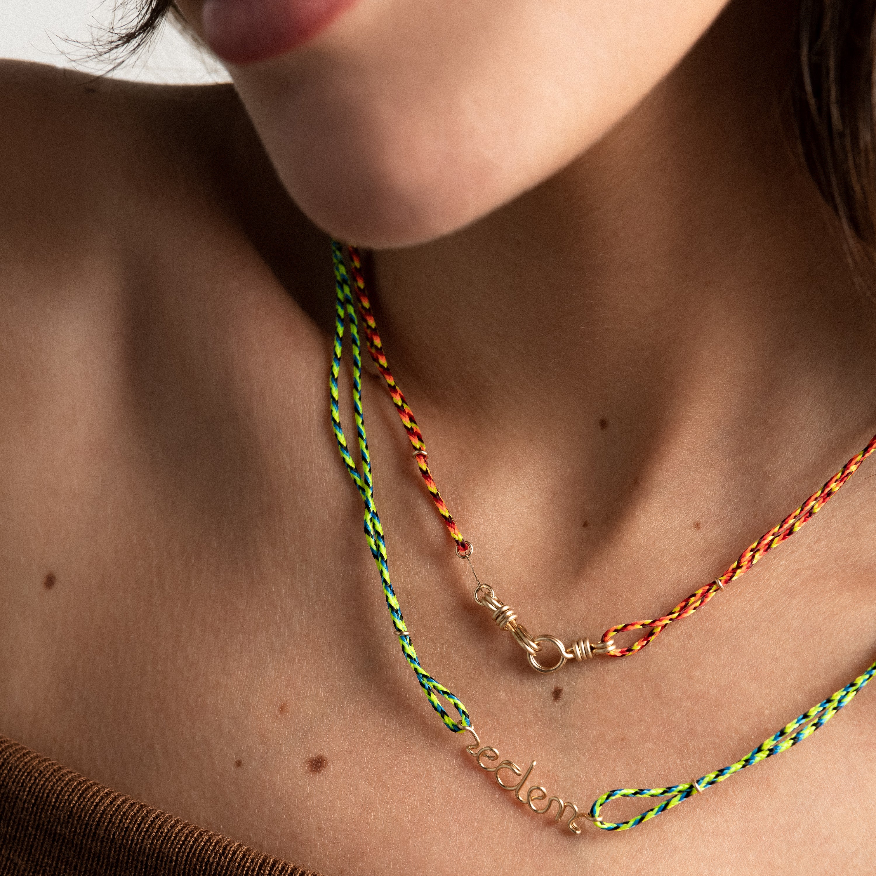 Collana Cordino Slim Knot Personalizzata - oro giallo laminato