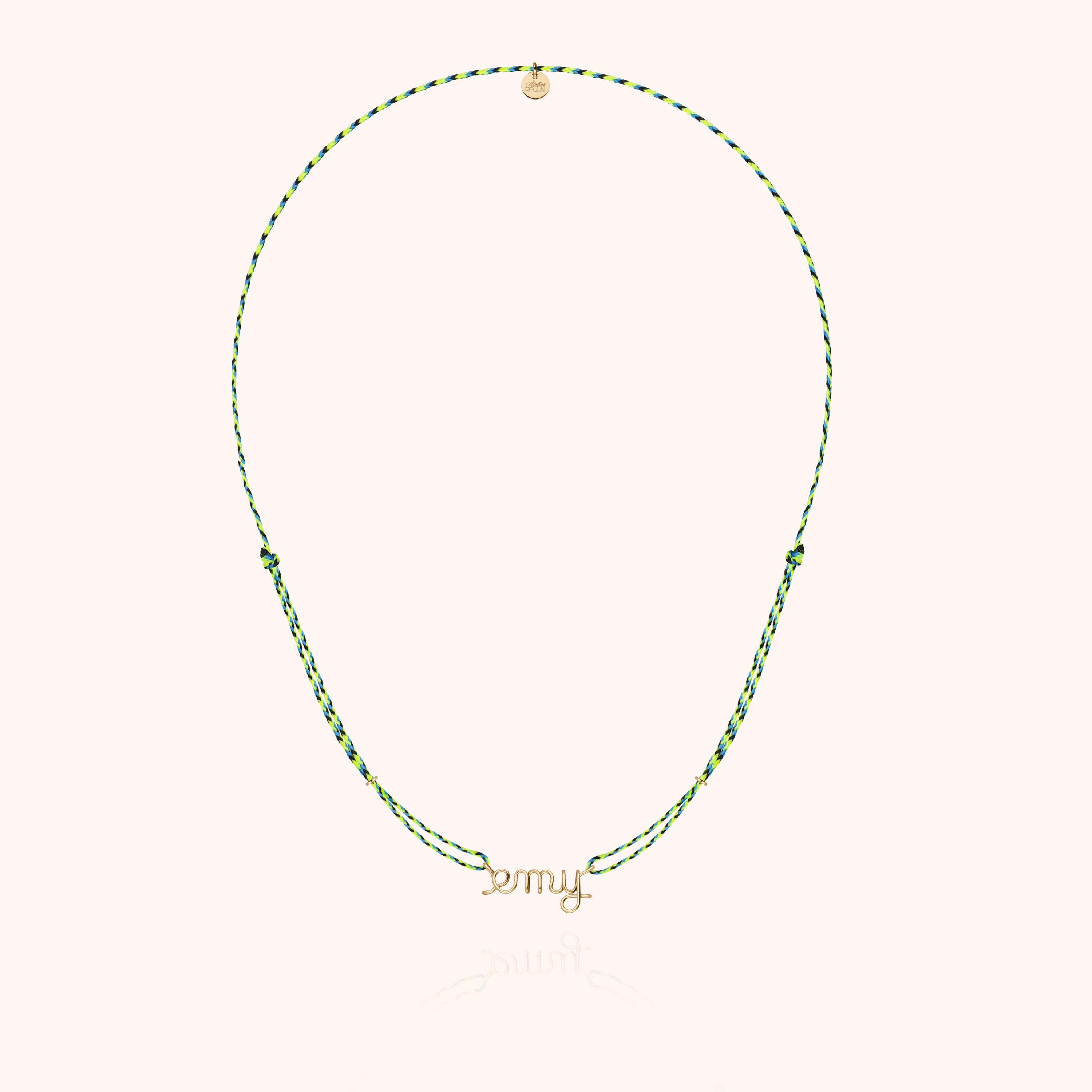 Collier Cordon Slim Knot Personnalisé en or jaune laminé — fabriqué à la main à Paris