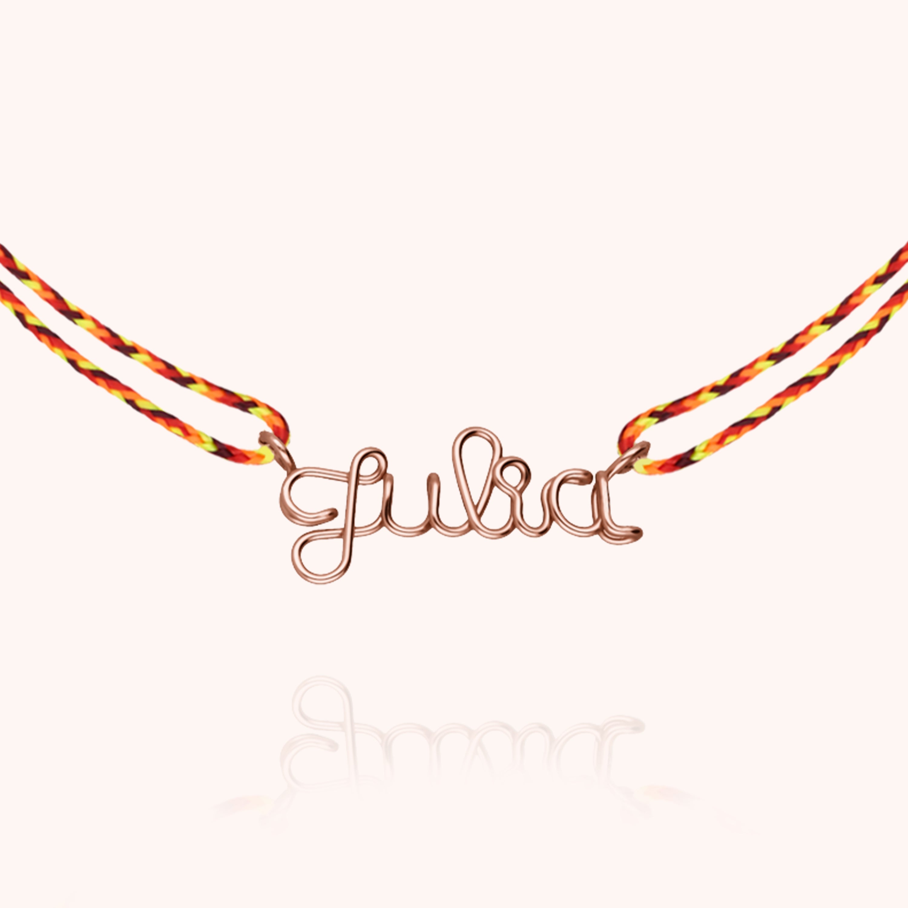 Collier Cordon Slim Knot Personnalisé porté au cou — or rose 18K expédition rapide et sécurisée