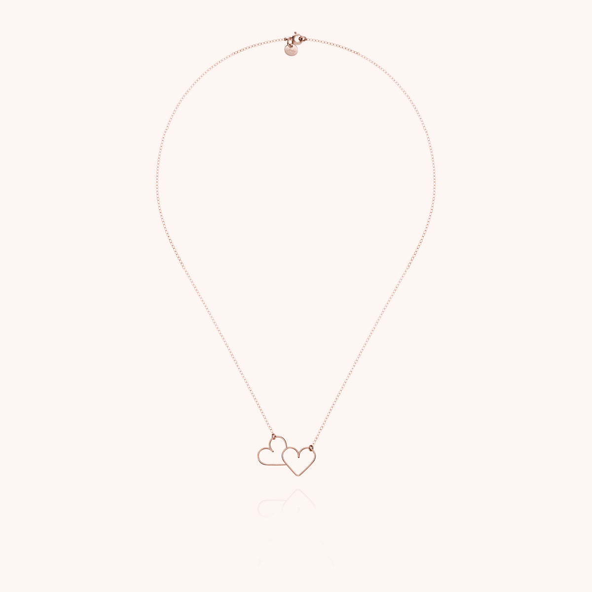 Collana Dammi il Tuo Cuore in filo d'oro rosa laminato 14k, portata al collo