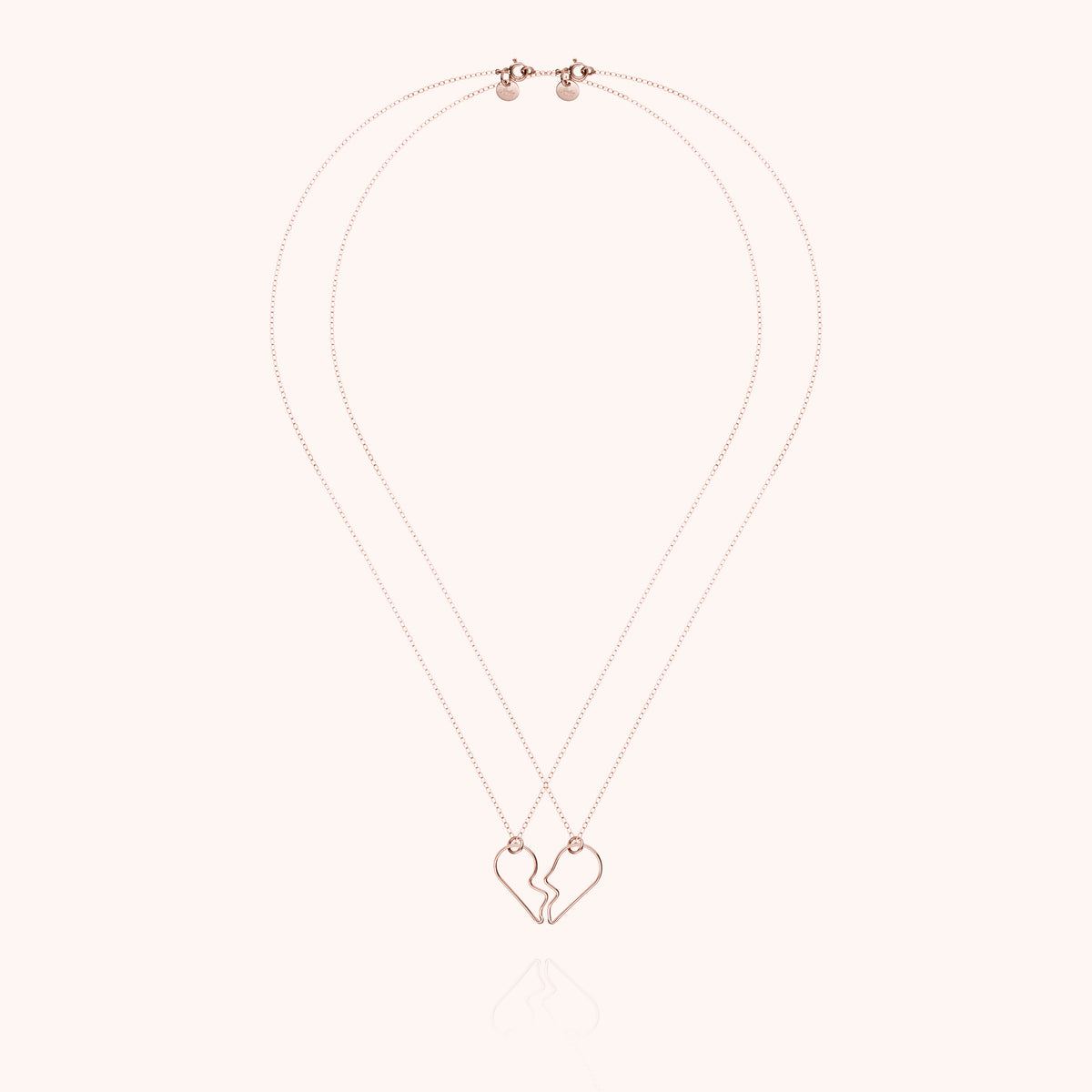 Duo Ketten Cœur de l'Amour aus Roségoldfilled, Gesamtansicht