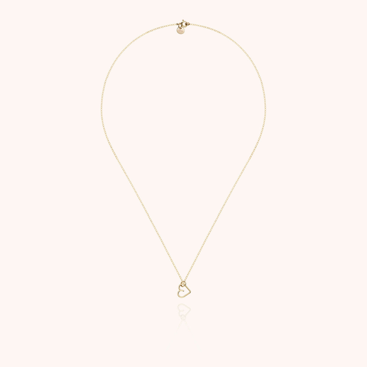 Kette Charms Lucky One Herz — Detail Handformung, Gelbes Goldfilled