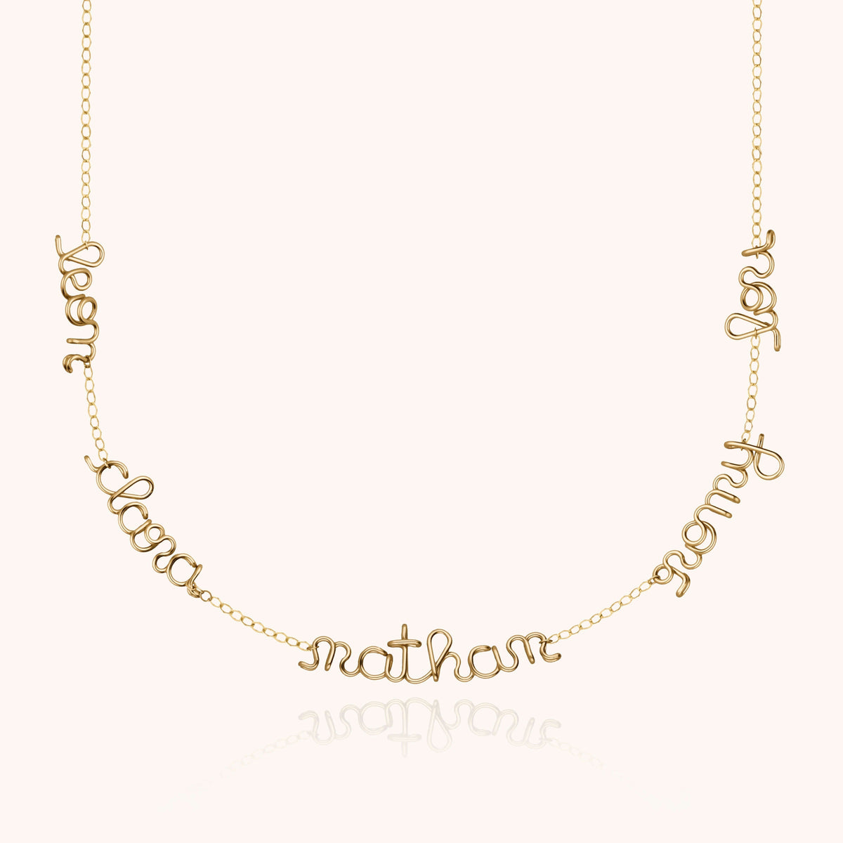 Collana Mantra Originale Personalizzata in filo d'oro giallo laminato 14k