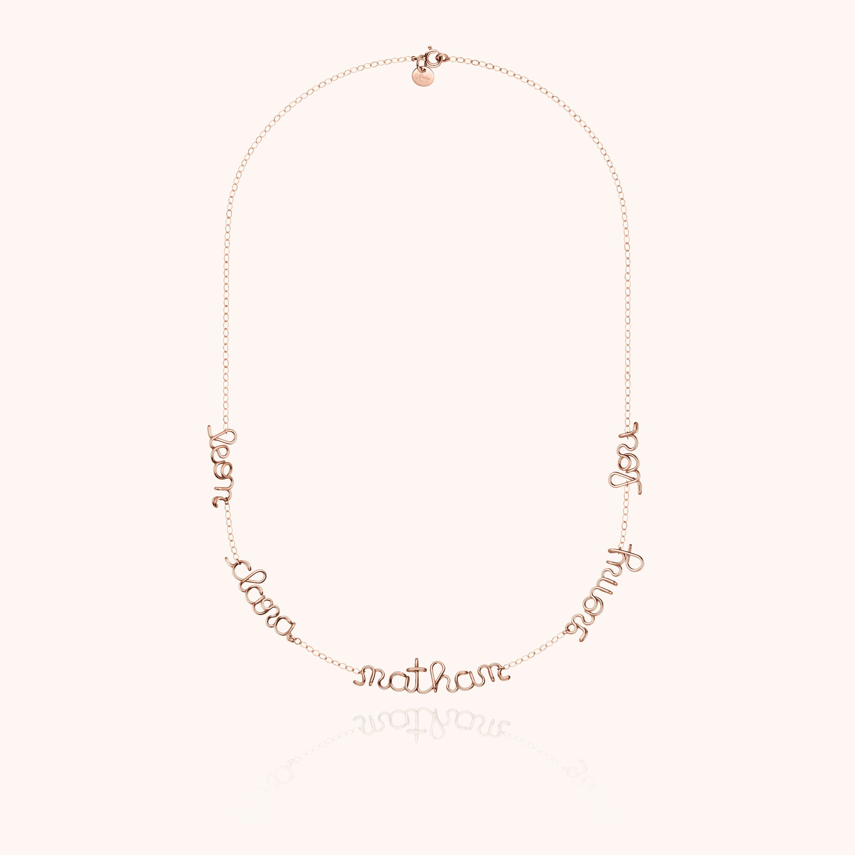 Collier Mantra Original Personnalisé — gros plan sur le fermoir, or rose laminé