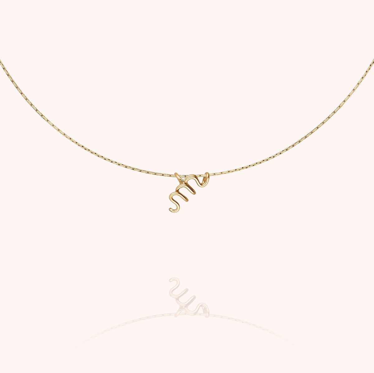 Original Initiale Necklace in 14k yellow gold-filled wire