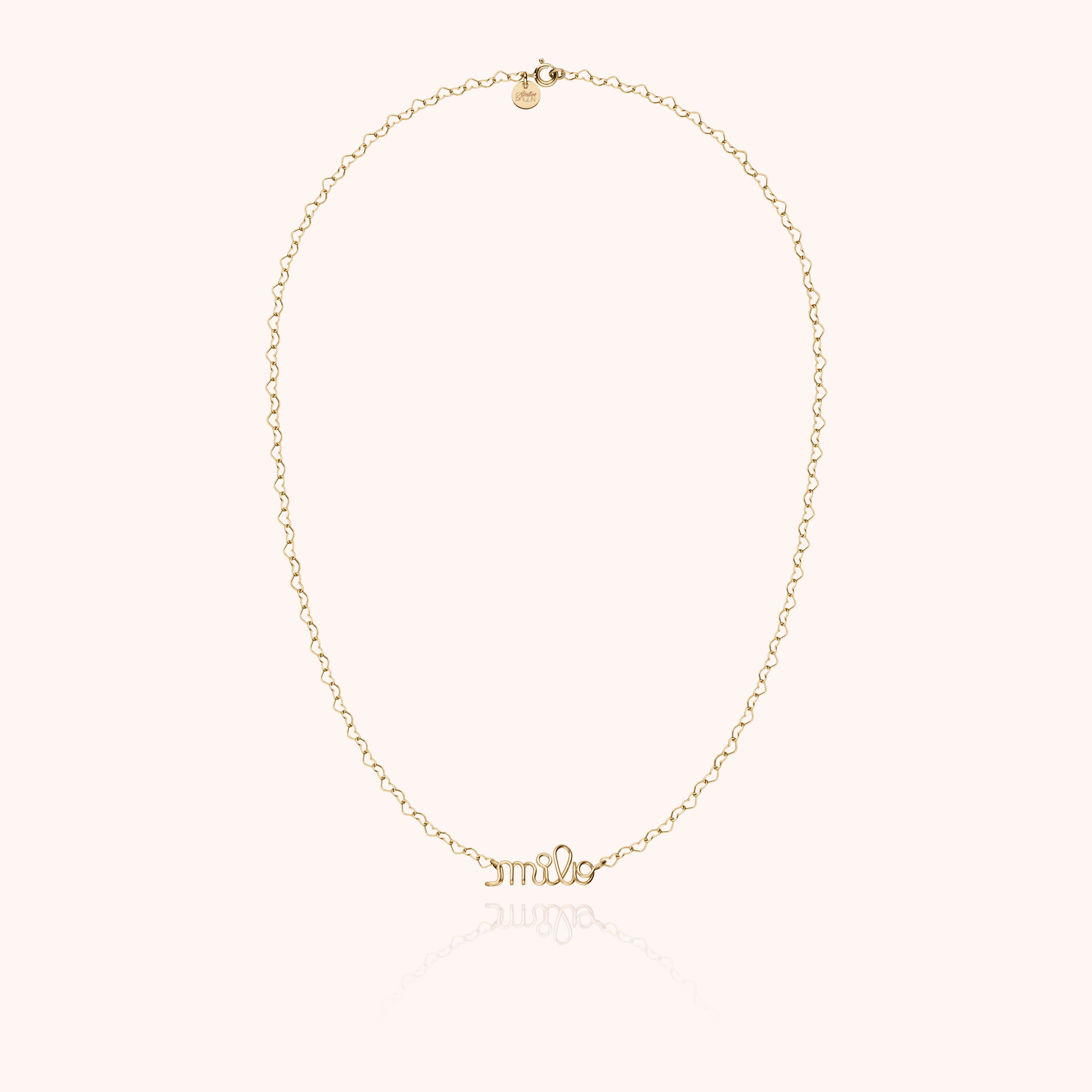 Collier Richelieu Chaîne Cœur Personnalisé — détail du fil métallique