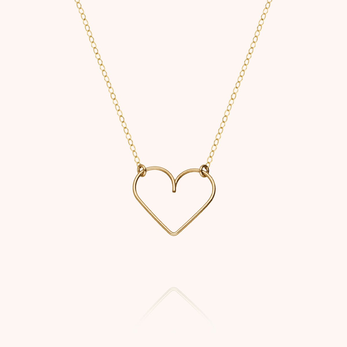 Collana Cuore Richelieu in filo d'oro giallo laminato 14k