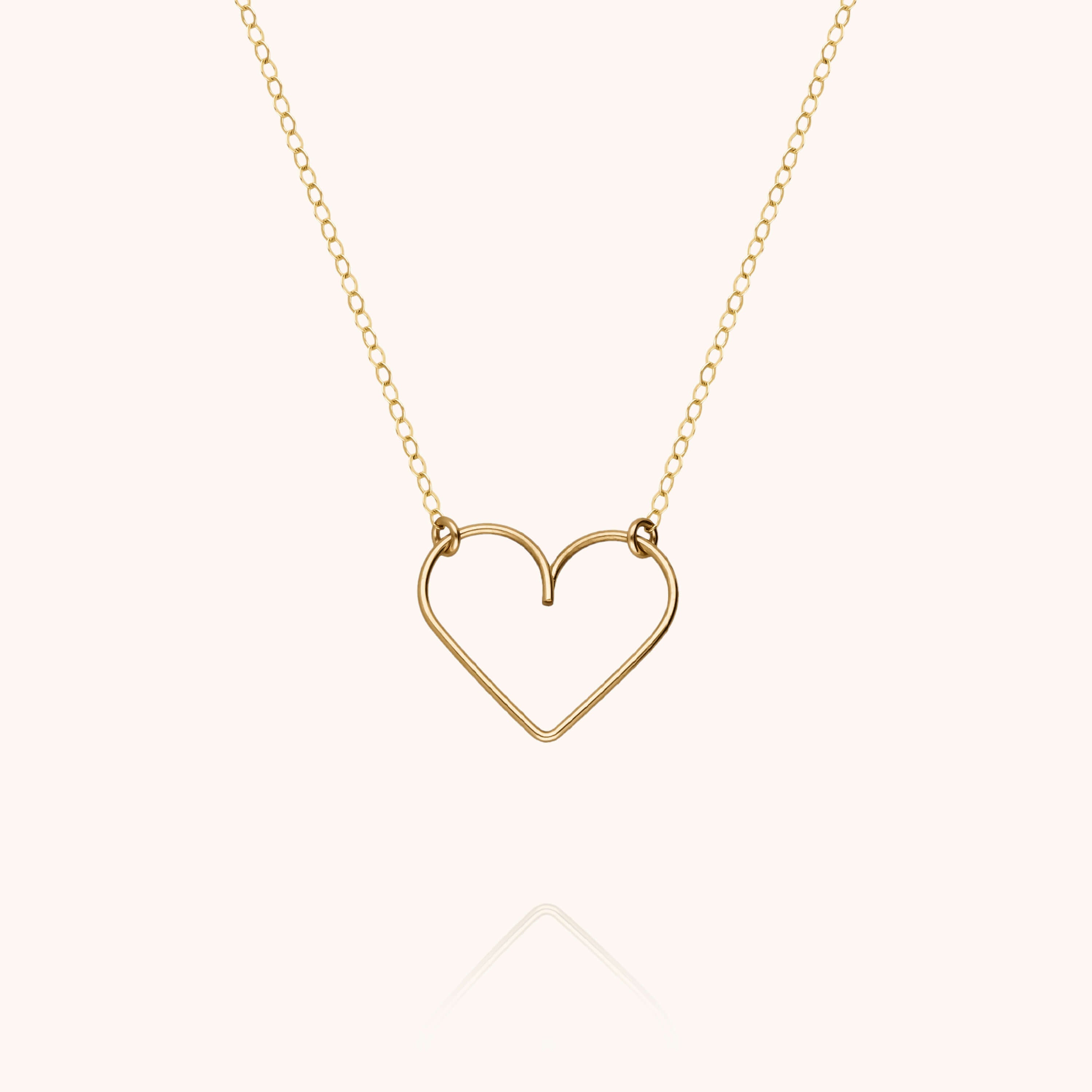 Collier Coeur Richelieu en or jaune laminé — bijou fait main Atelier Paulin