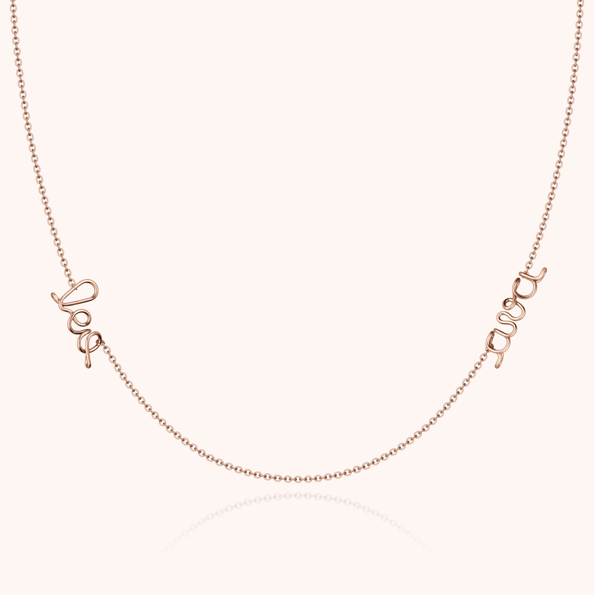 Kette Richelieu Duo Personalisiert aus Roségoldfilled — von Hand gefertigt in Paris