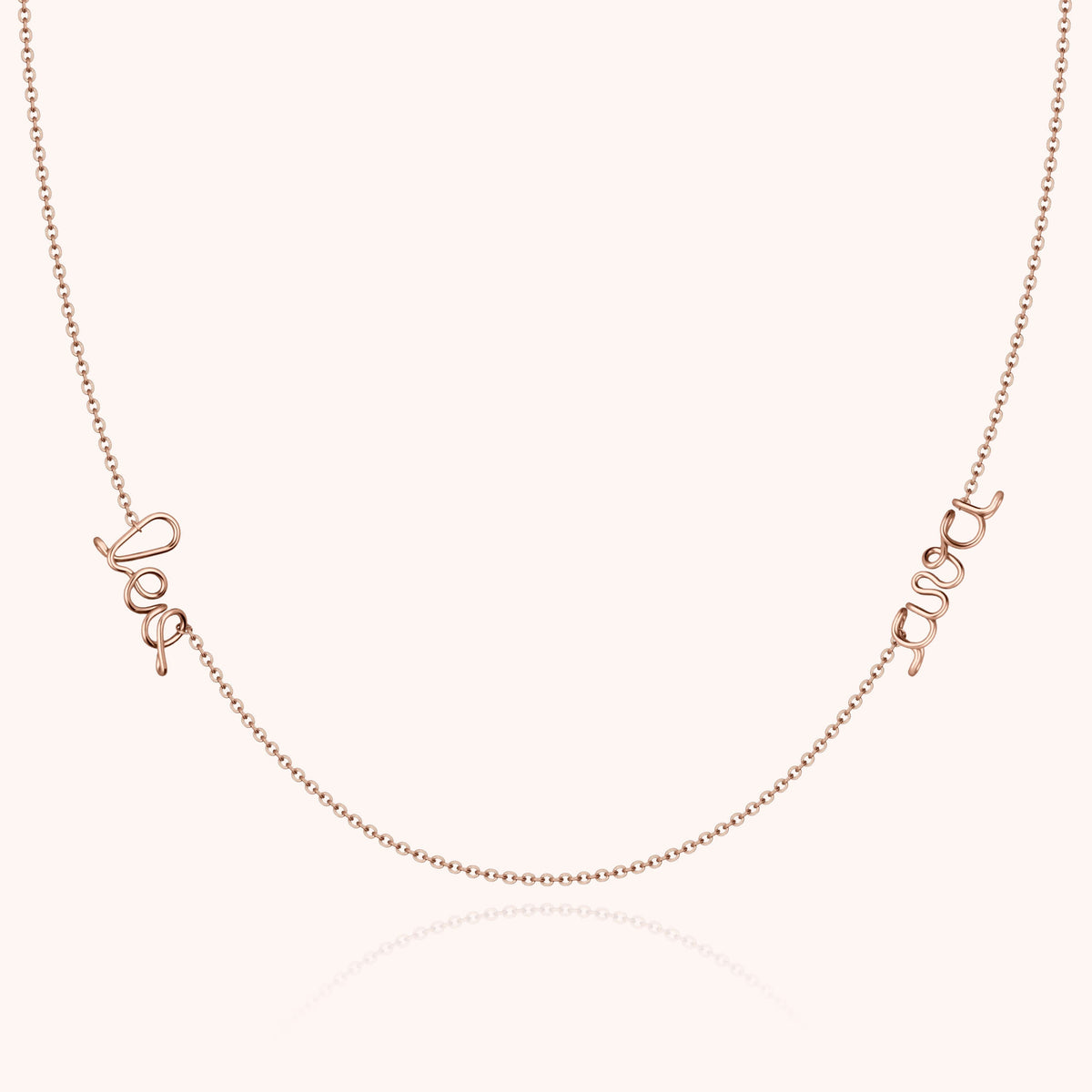 Collana Richelieu Duo Personalizzata in filo d'oro rosa 18kt