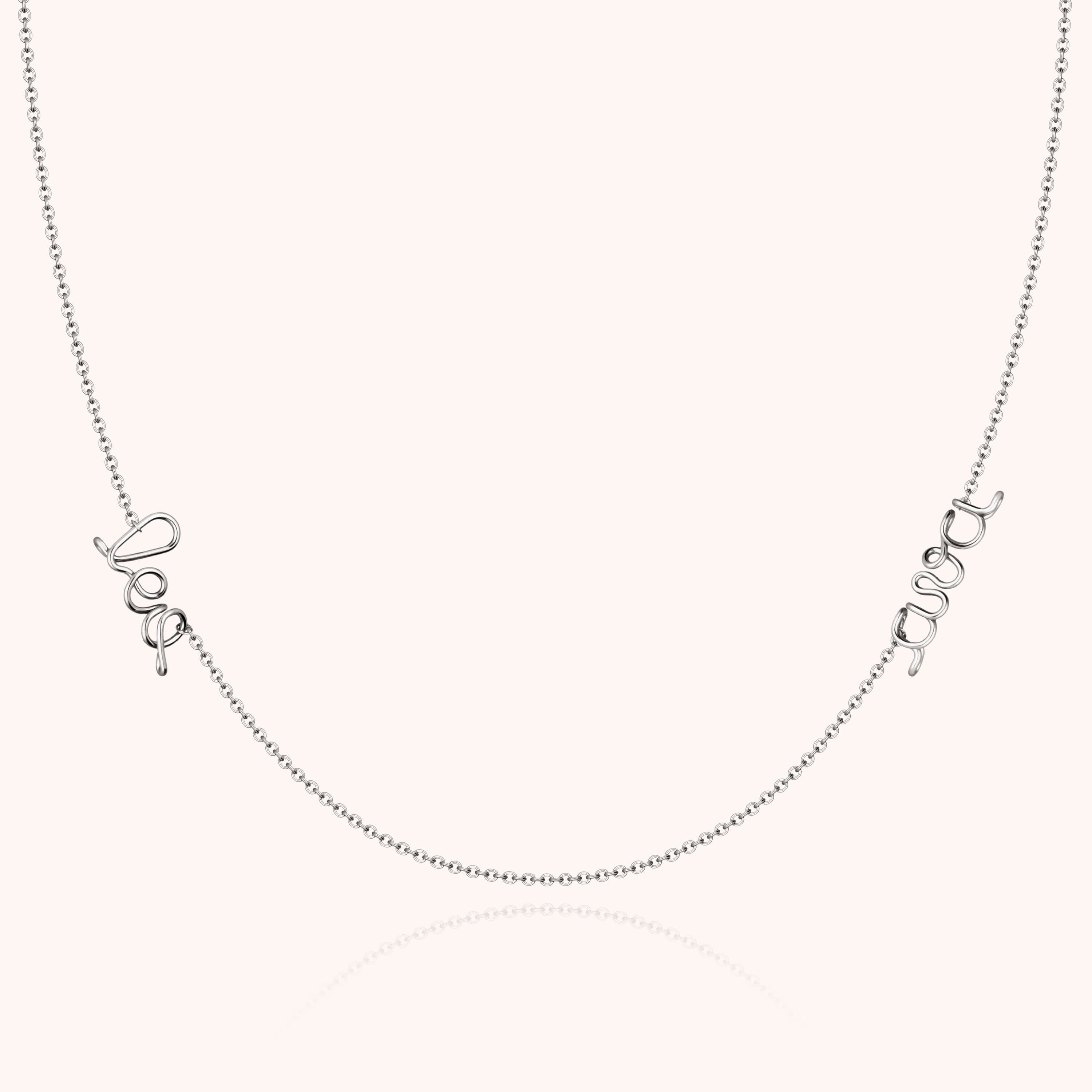 Collier Richelieu Duo Personnalisé en or blanc 18K — façonné à la main à Paris