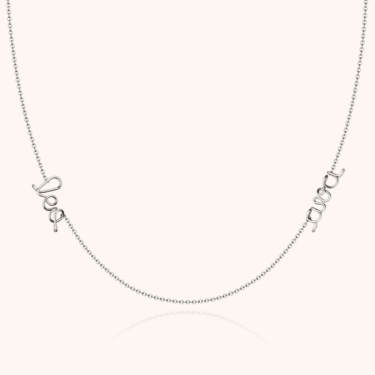 Collana Richelieu Duo Personalizzata in filo d'oro bianco 18kt
