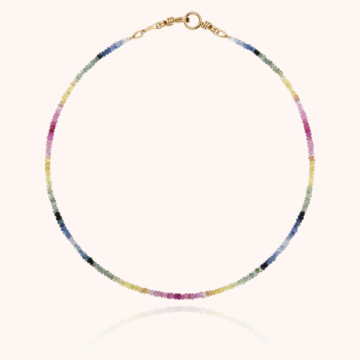 Collana Girocollo Rivière Attache moi con zaffiro arcobaleno