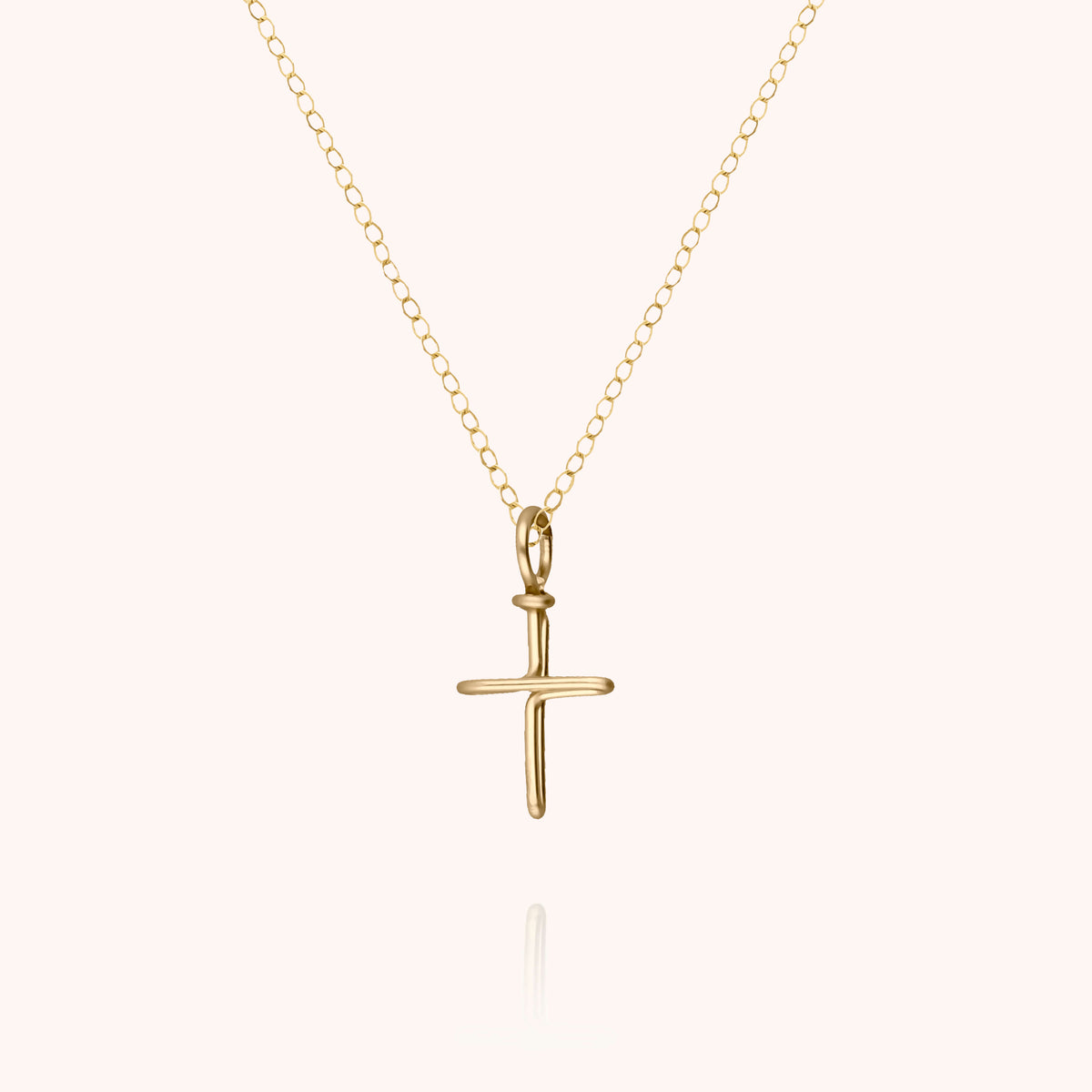 Symbolic Cross Charms Necklace in 14k yellow gold-filled wire
