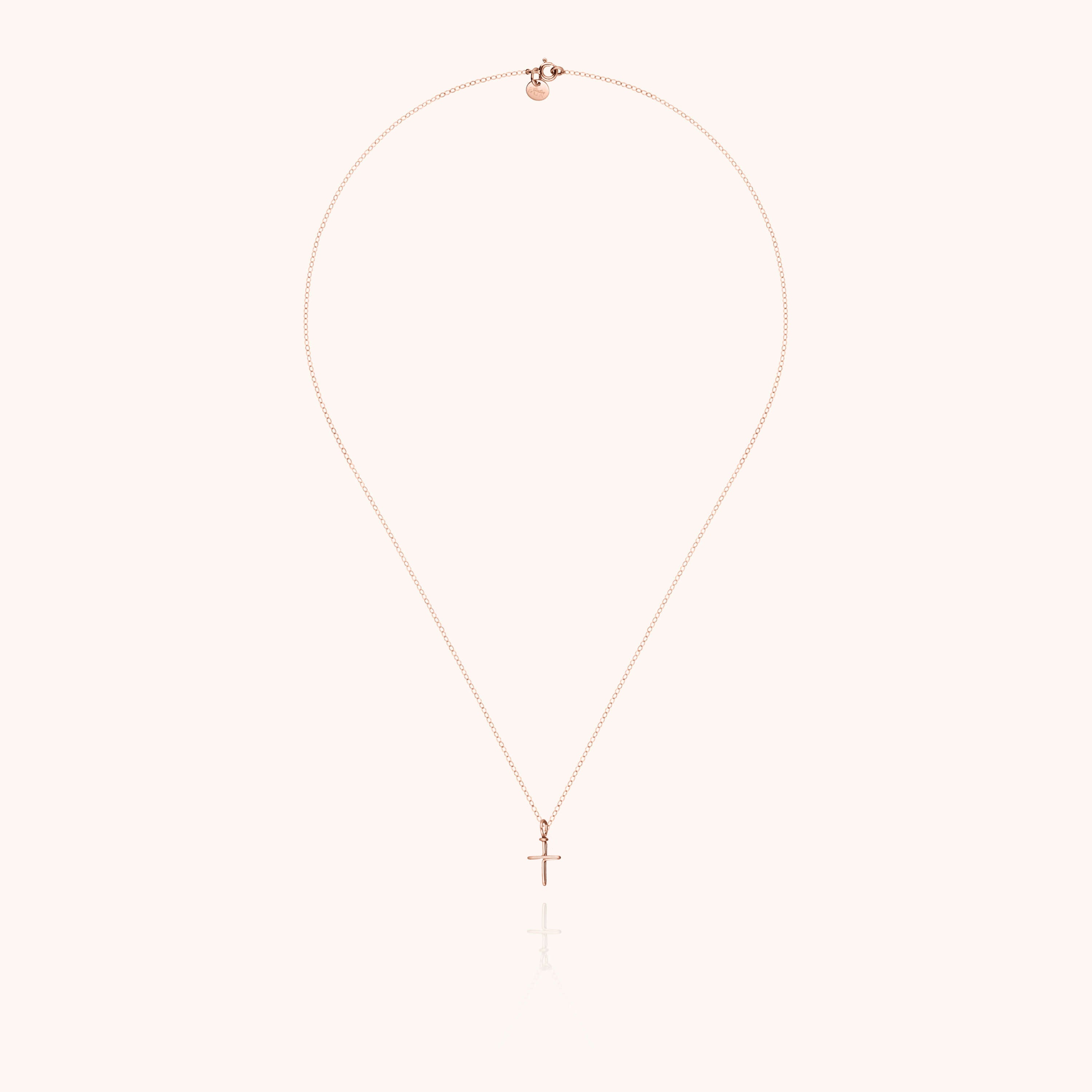 Collana Charms Simbolica Croce - oro rosa laminato