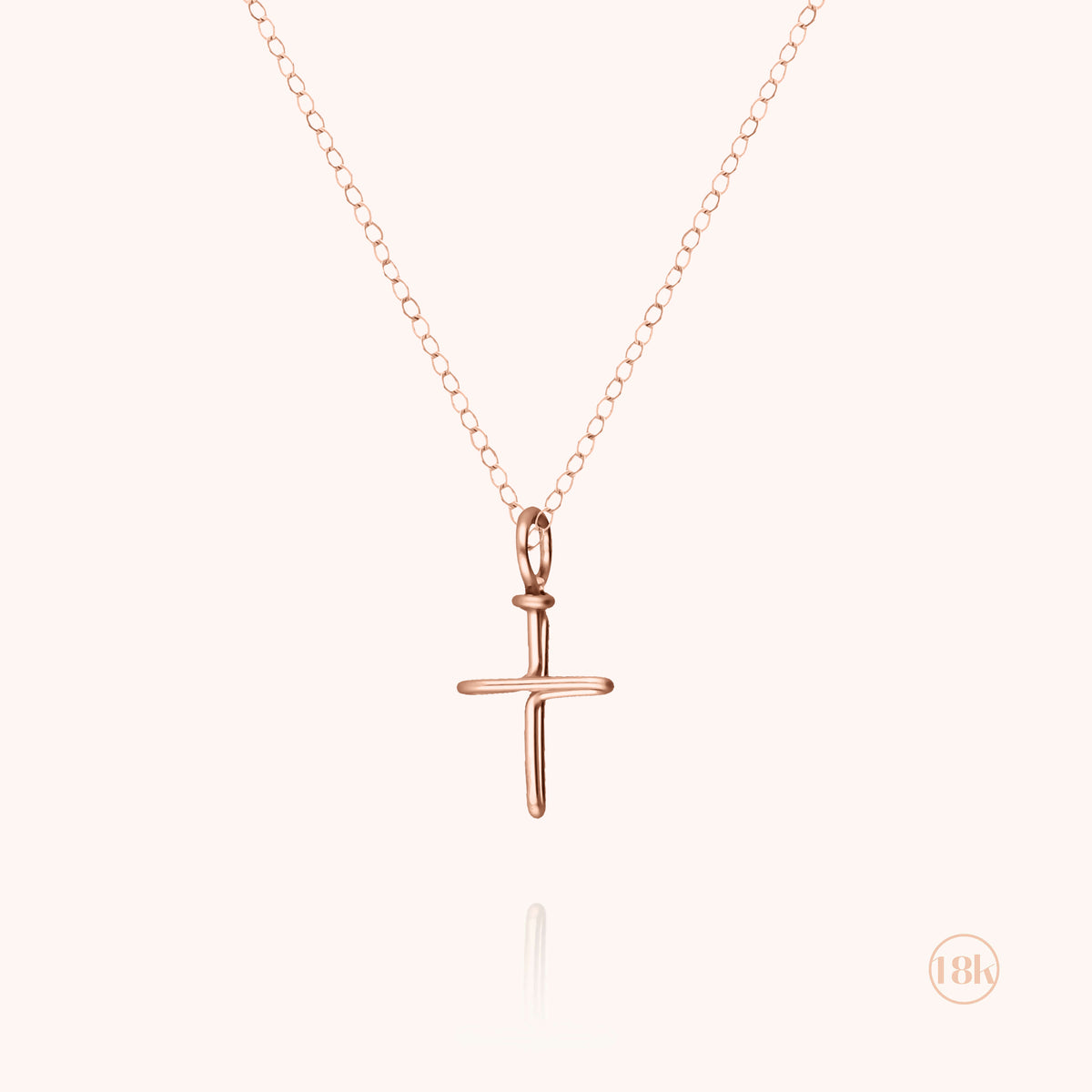 Kette Kreuz Roségold 750 für Kinder an feiner Kette Richelieu