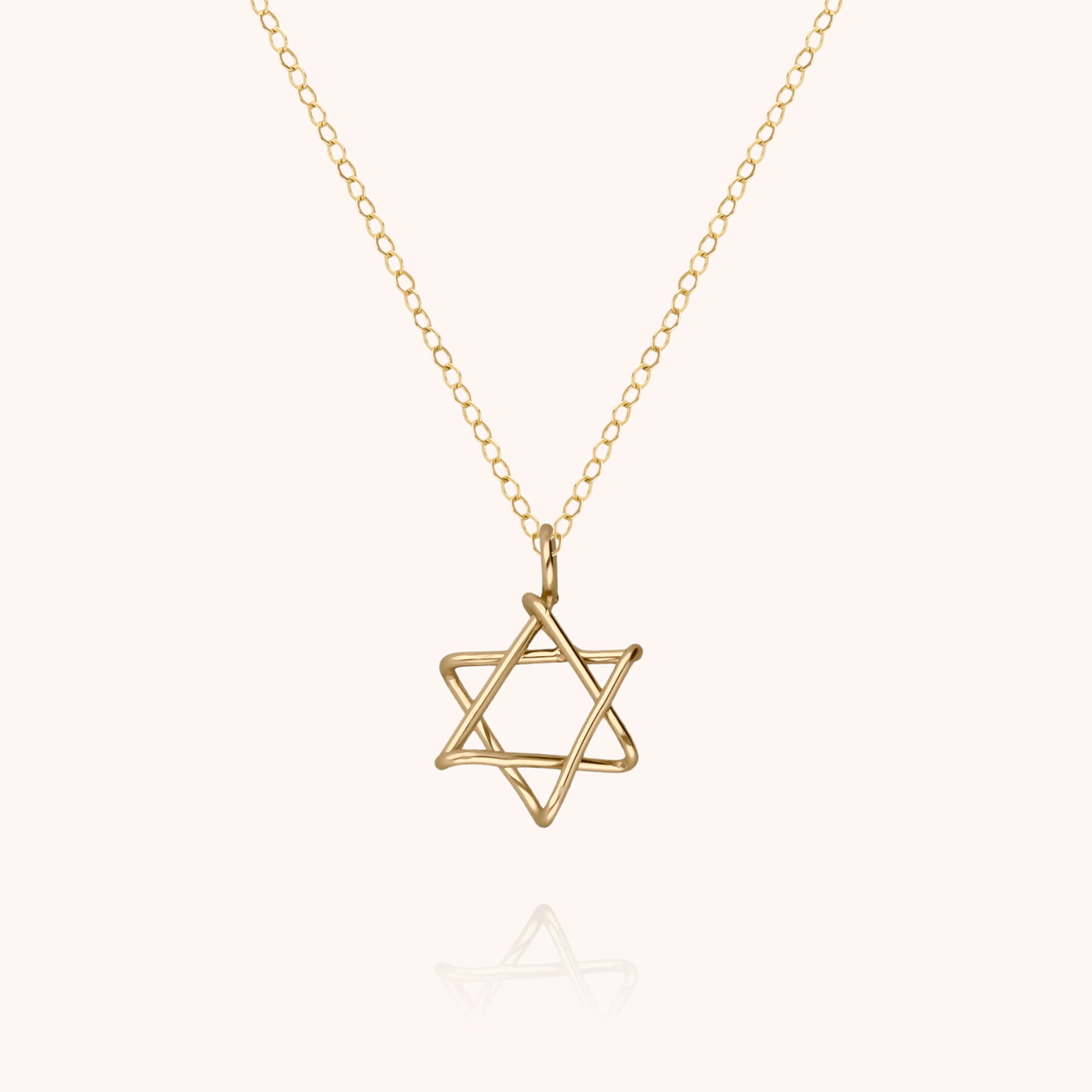 Collier Charms Symbolic Étoile de David en or jaune laminé — bijou fait main Atelier Paulin
