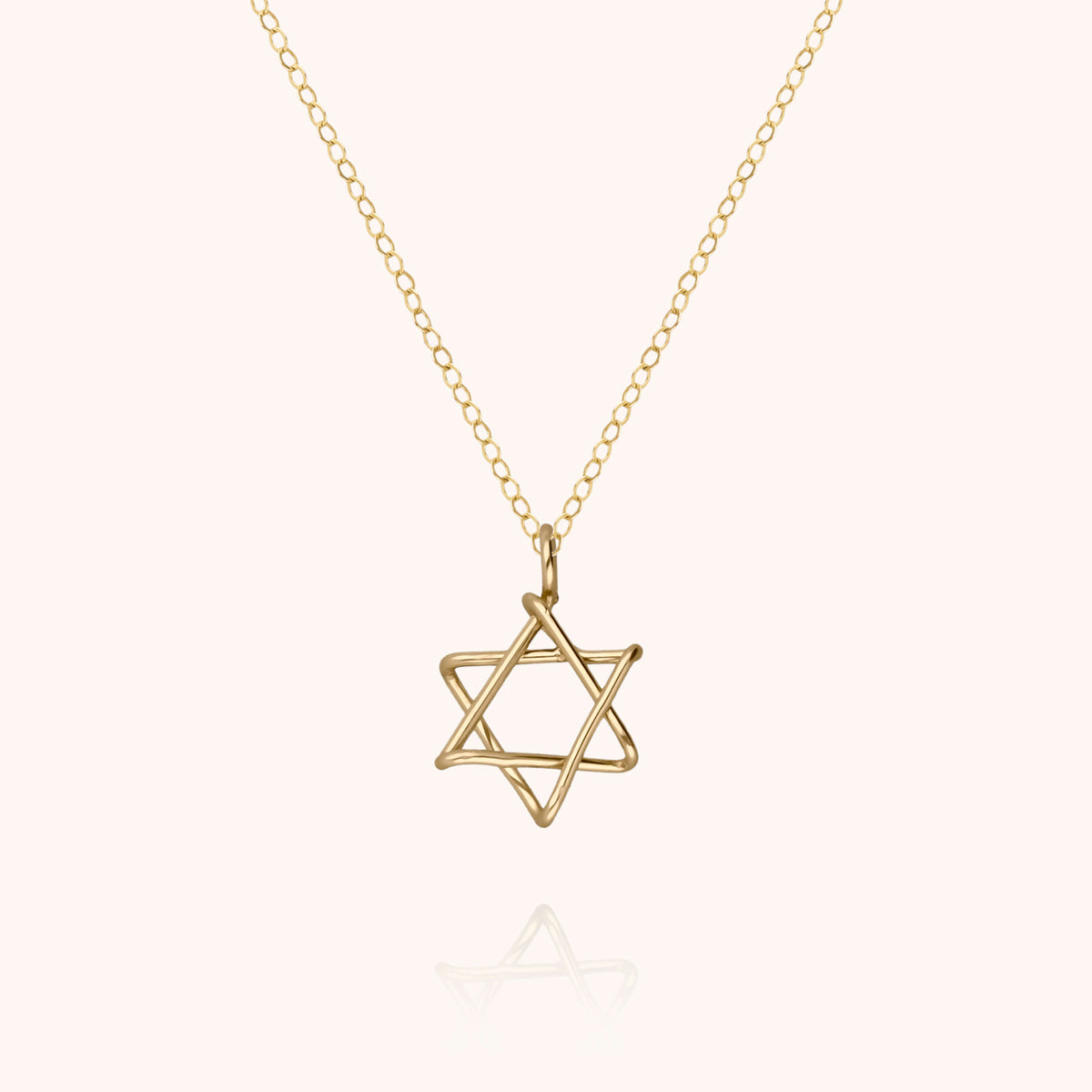 Collana Charms Simbolico Stella di David in filo d'oro giallo laminato 14k