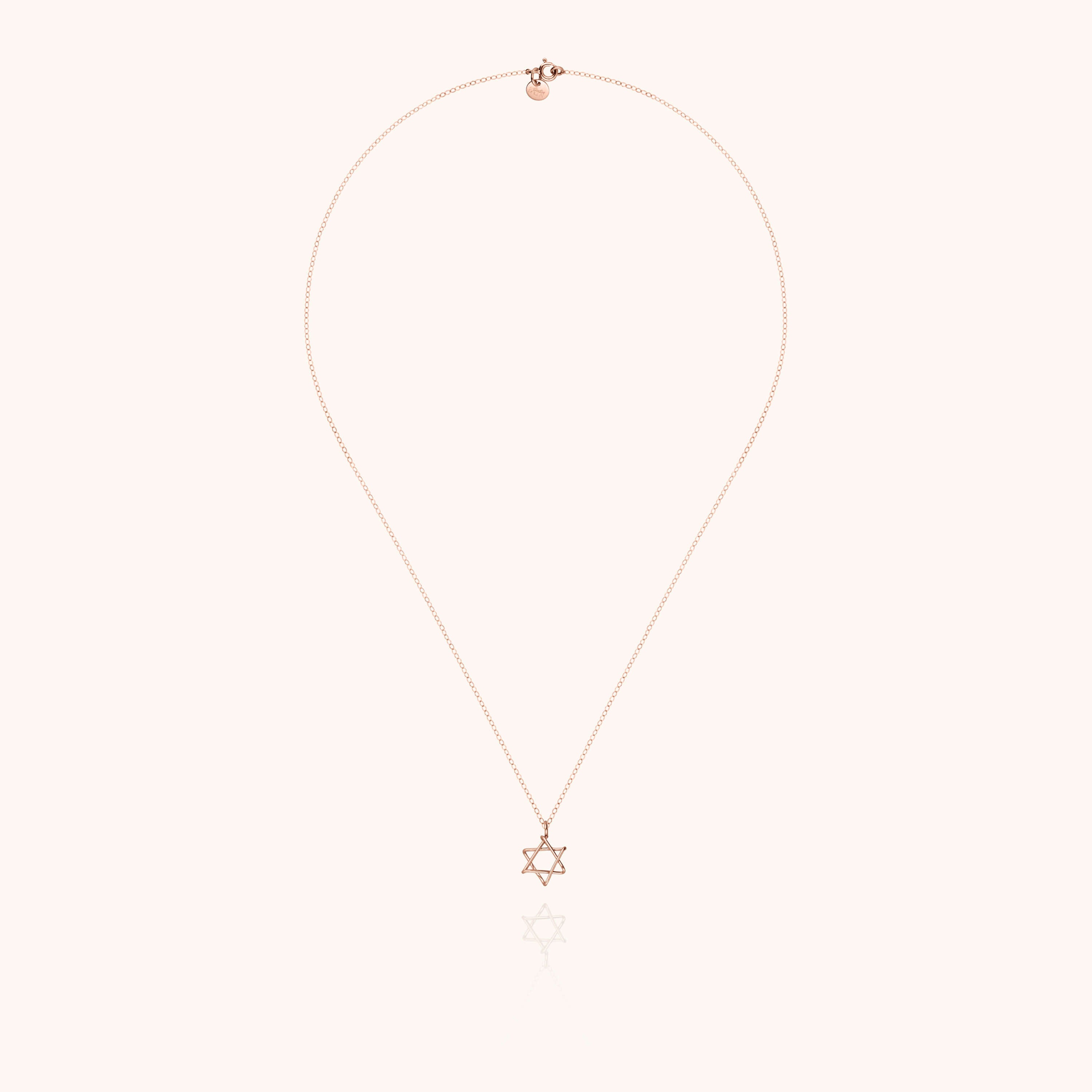 Collana Charms Simbolica Stella di David - oro rosa laminato