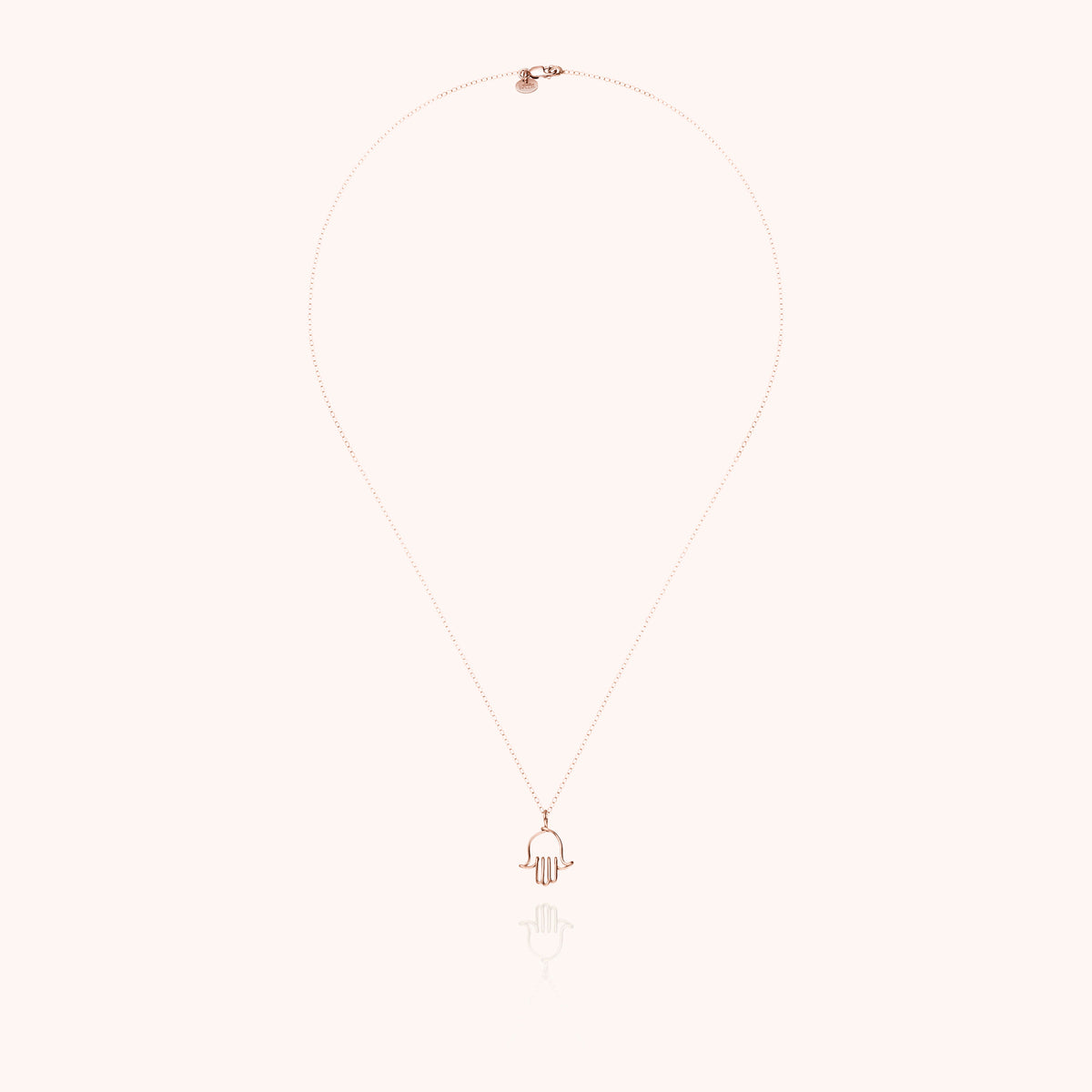 Collier Charms Symbolic Main de Fatma en or rose laminé, charm main