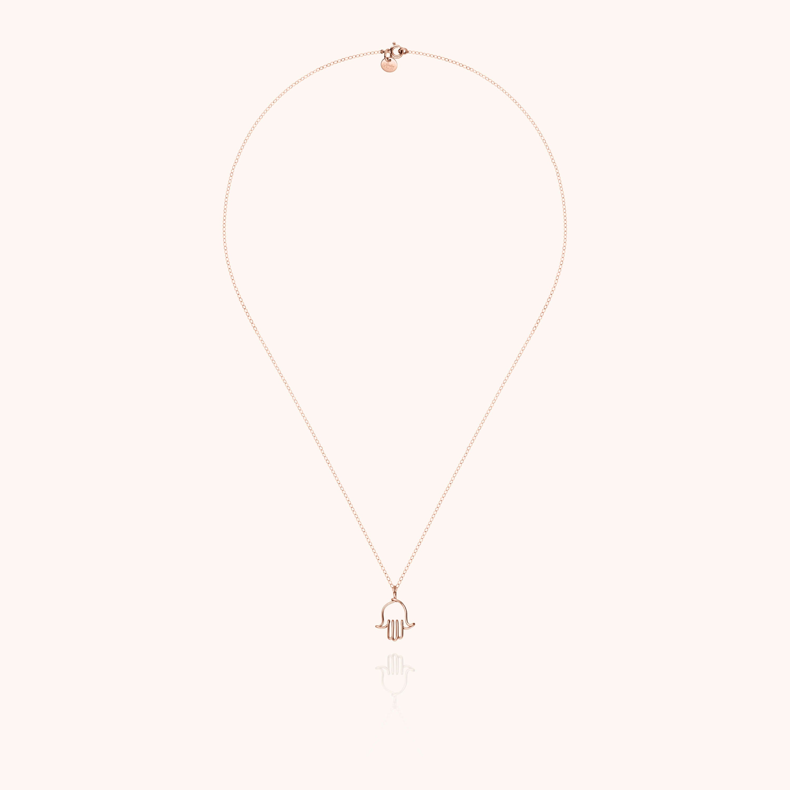 Collana Charms Simbolica Mano di Fatima - oro rosa laminato