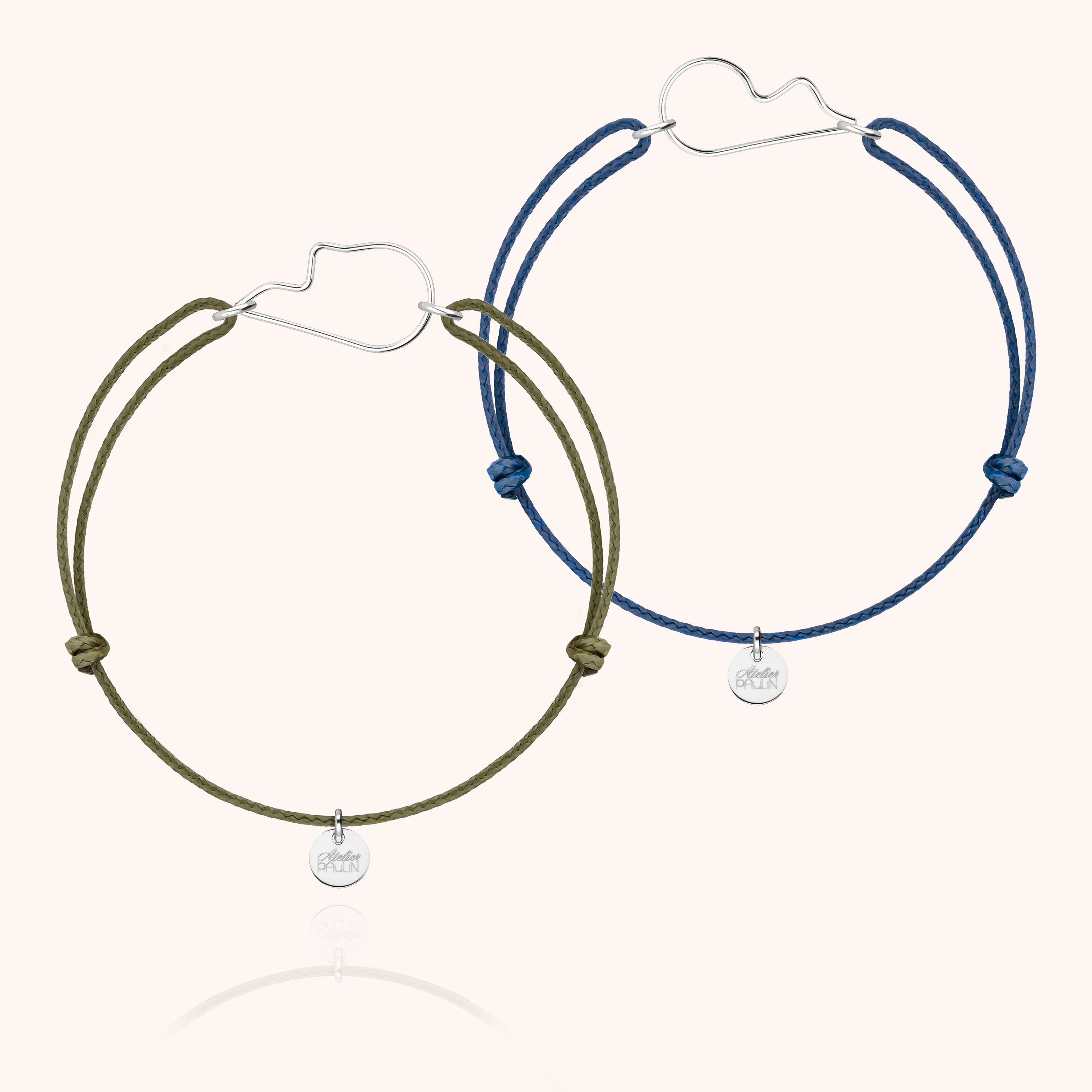 Duo de Bracelets Cordons Cœur de l'Amour - argent