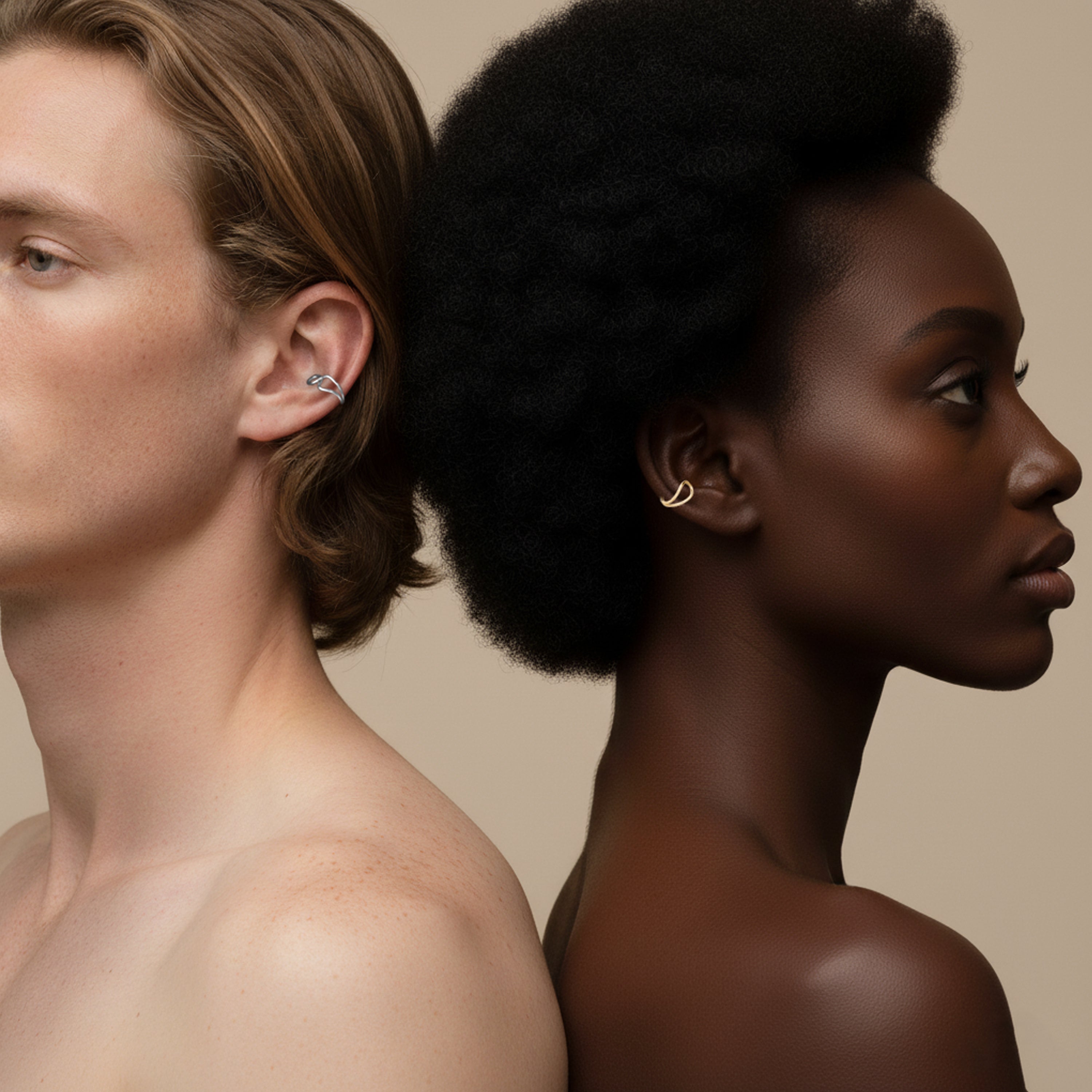 Ear Cuff Outline Lettre E - argent