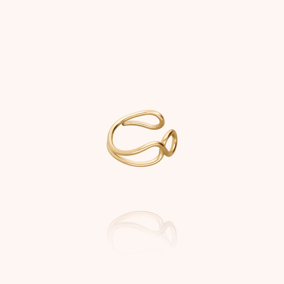 Ear Cuff Outline Lettera V in filo d'oro giallo laminato 14k