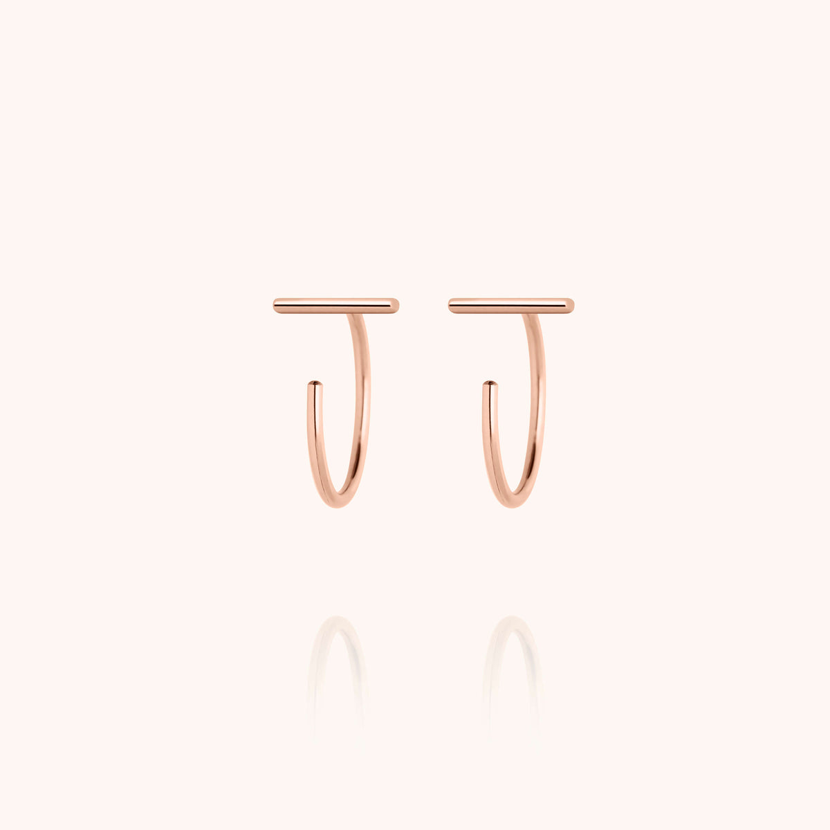 Orecchini Mini Cerchi Éos in filo d'oro rosa laminato 14k