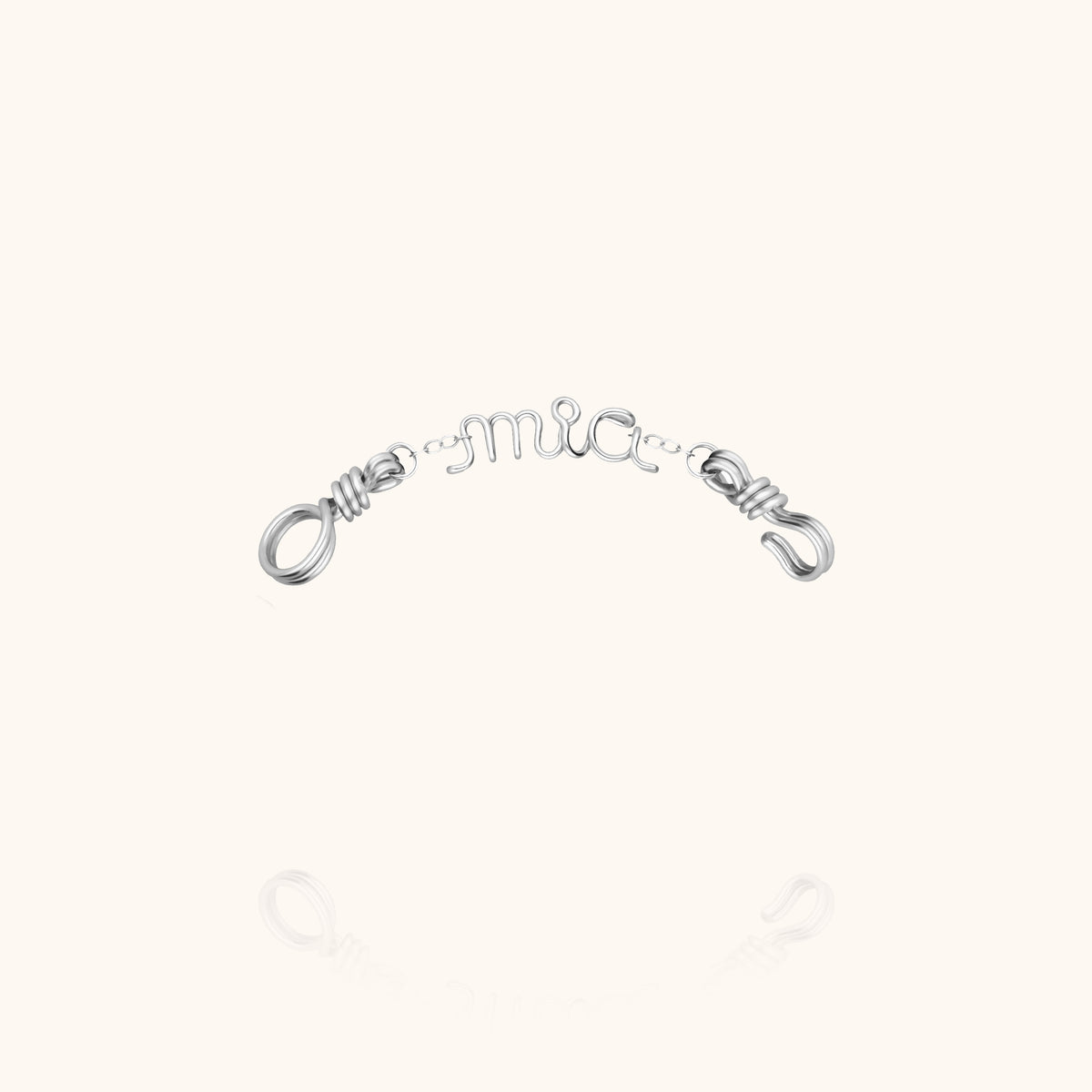 Modulo Personalizzazione Attache moi in filo d'argento sterling 925, nome modellato a mano
