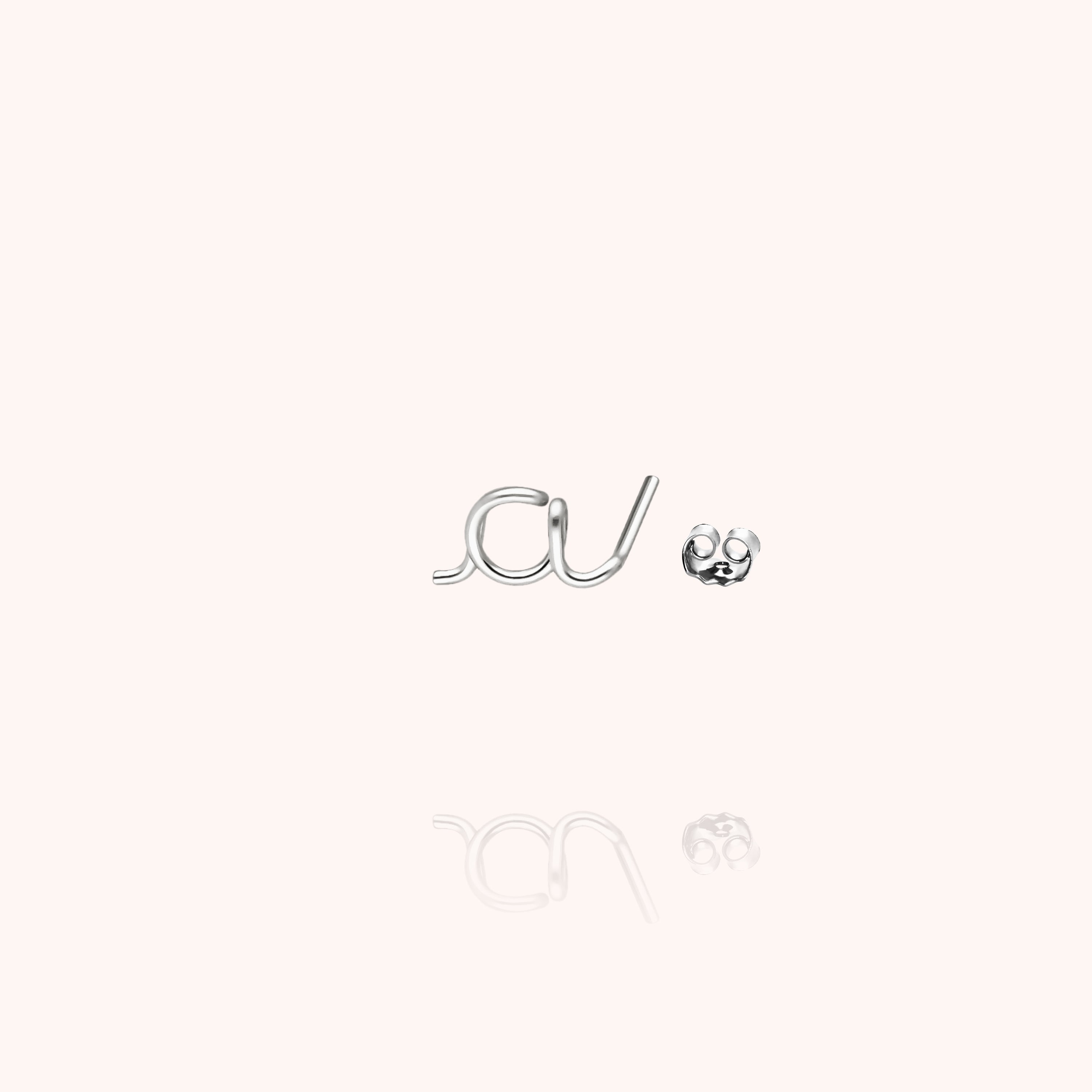 Originale Initiale Stud - 18k white gold
