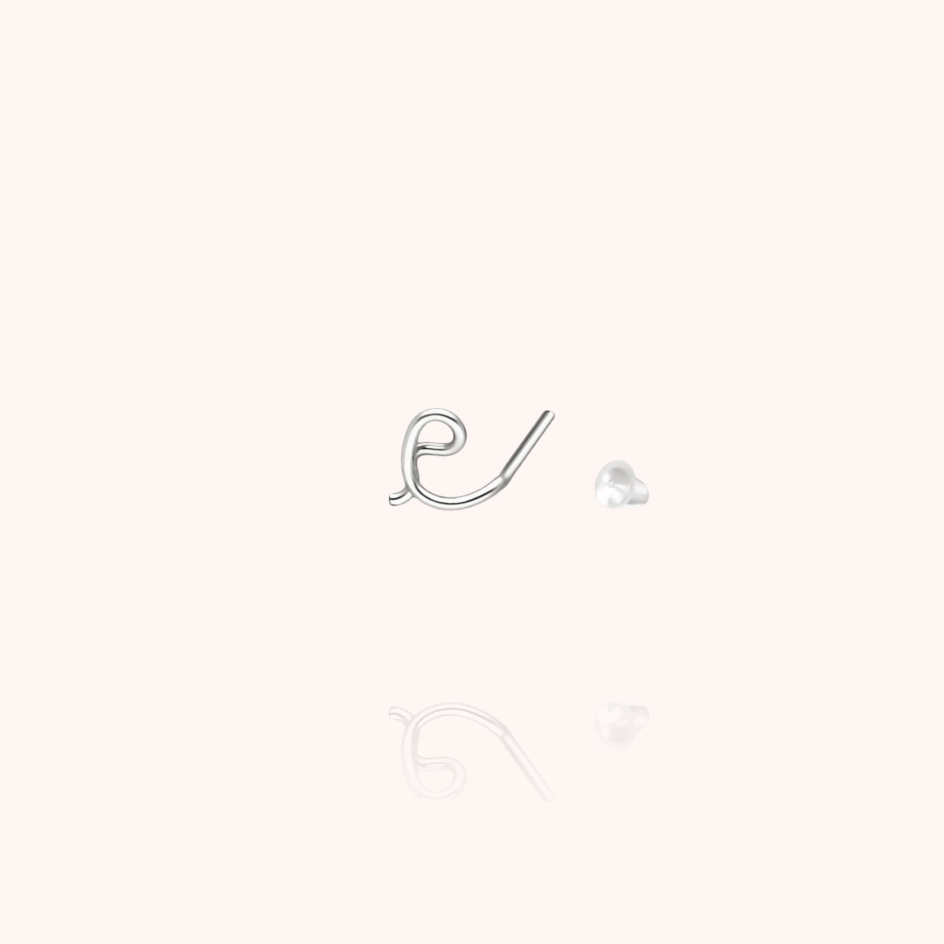 Orecchino a Bottone Originale Iniziale - argento